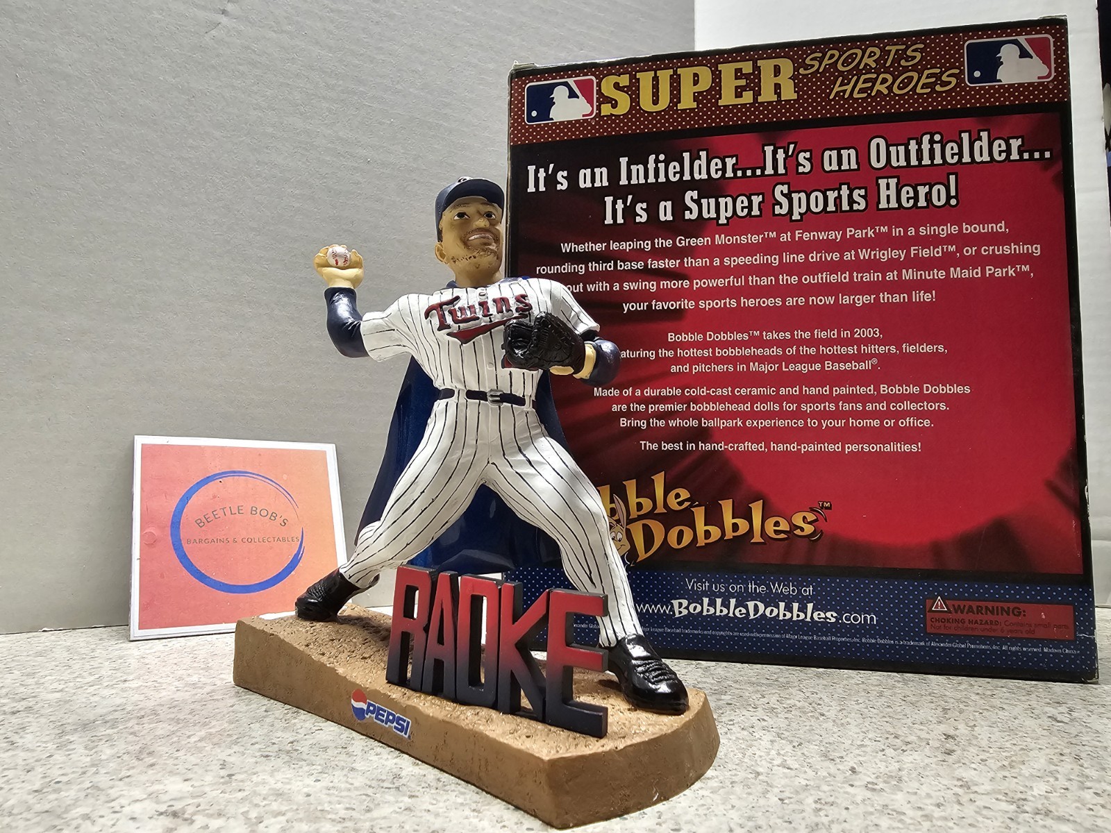 Brad Radke Minnesota Twins MLB 2002 Bobble Dobble Super Sports Heroes...