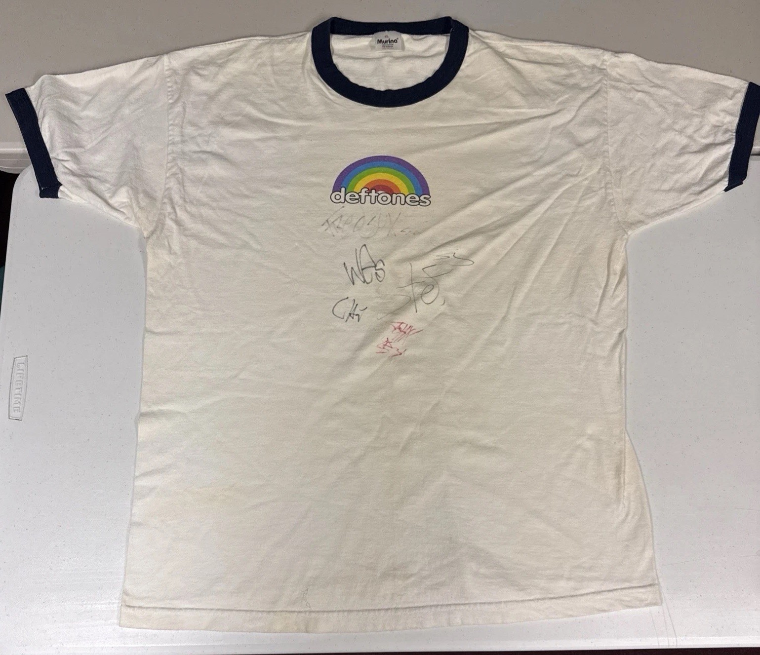 Vtg Deftones Limp Bizkit Signed Shirt 1997 Autographed Around The Fur Chi Wes