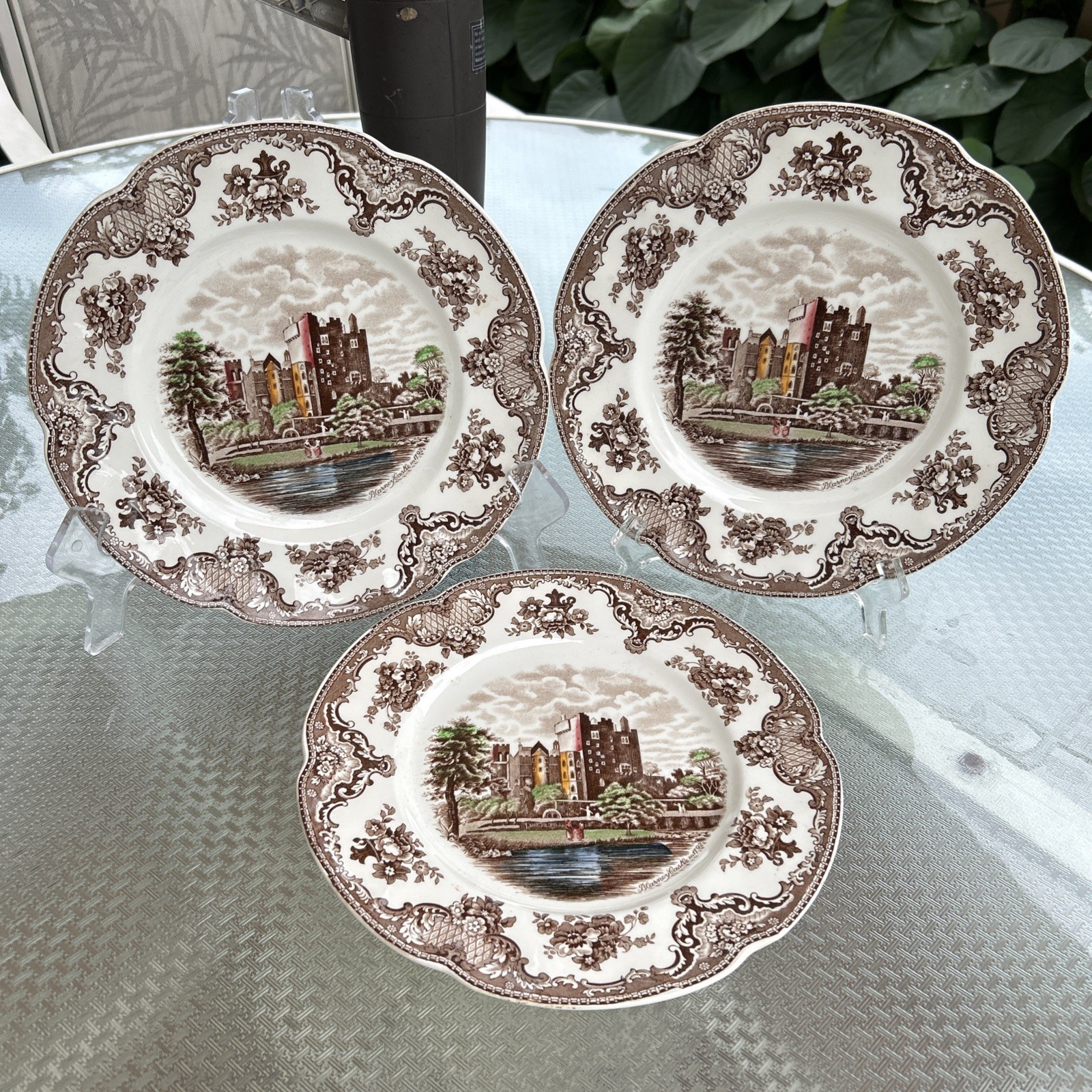 3 Johnson Bros “Old Britain Castles” Series “Blarney Castle In 1792” Brown Plate 3 Johnson Bros “Old Britain Castles” Series “Blarney Castle In 1792” Brown Plate