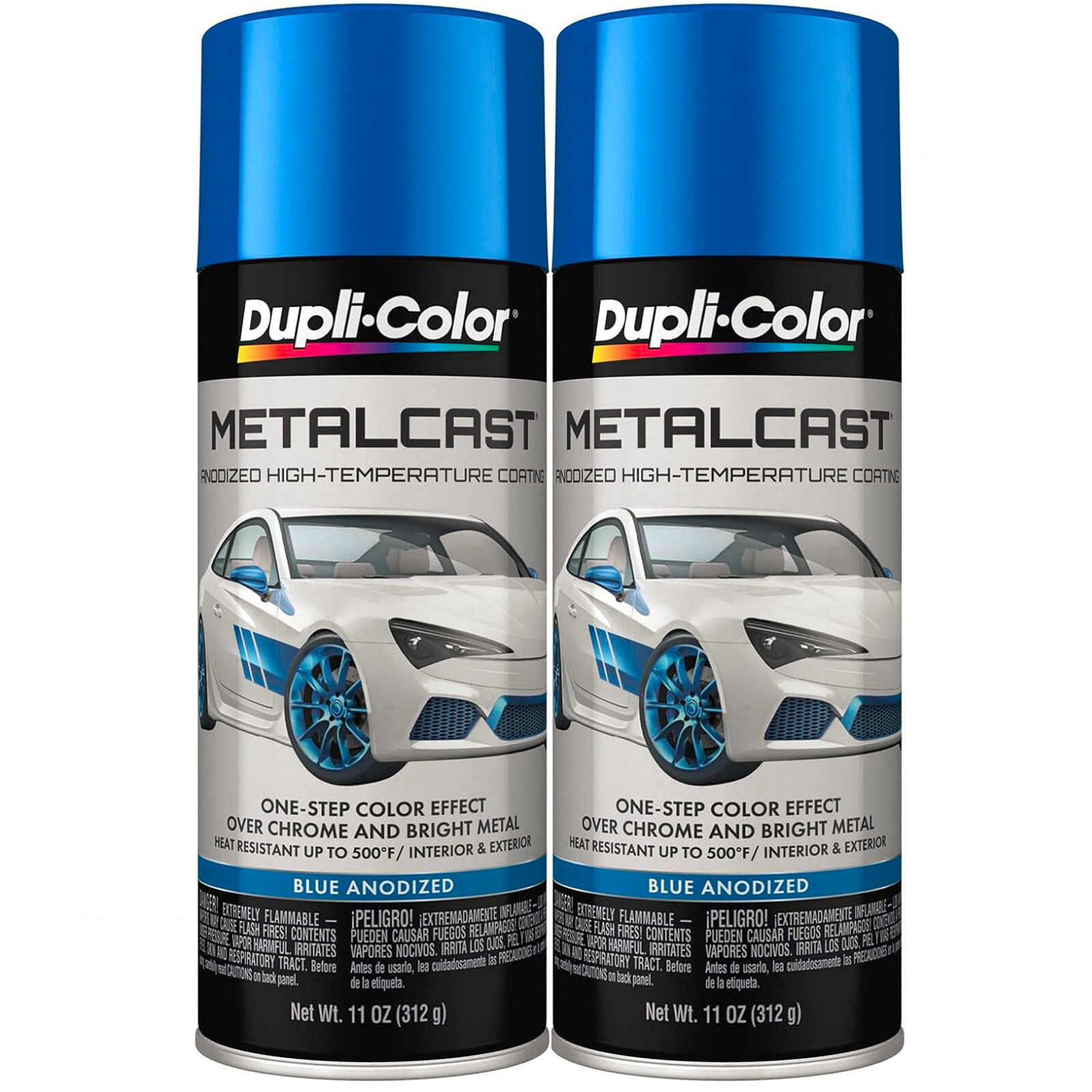 Duplicolor MC201 Metalcast Blue Anodized Automotive 11Oz Aerosol Spray 2 Pack
