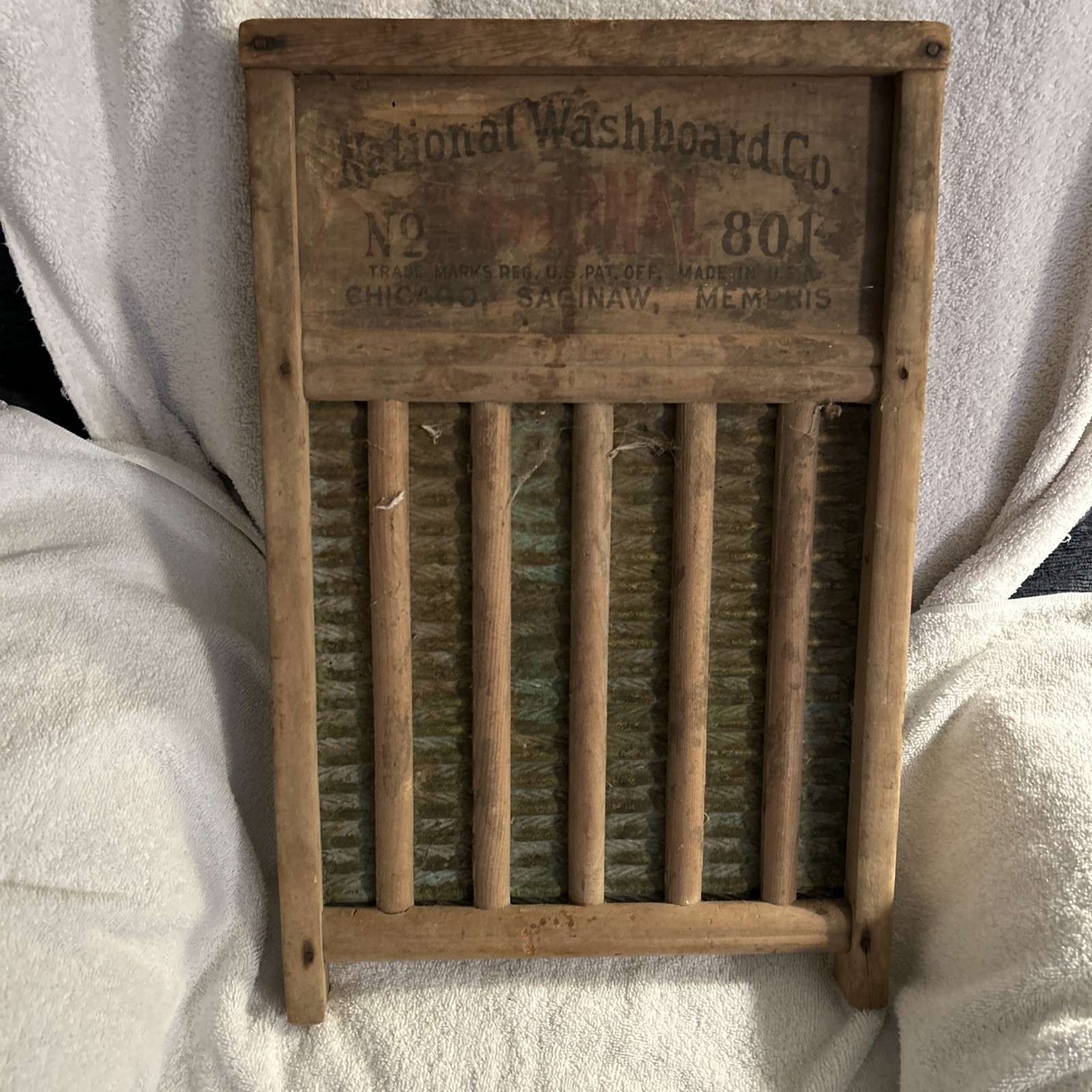 National Washboard Co. No. 801 VINTAGE WASHBOARD Farmhouse Decor Authentic 