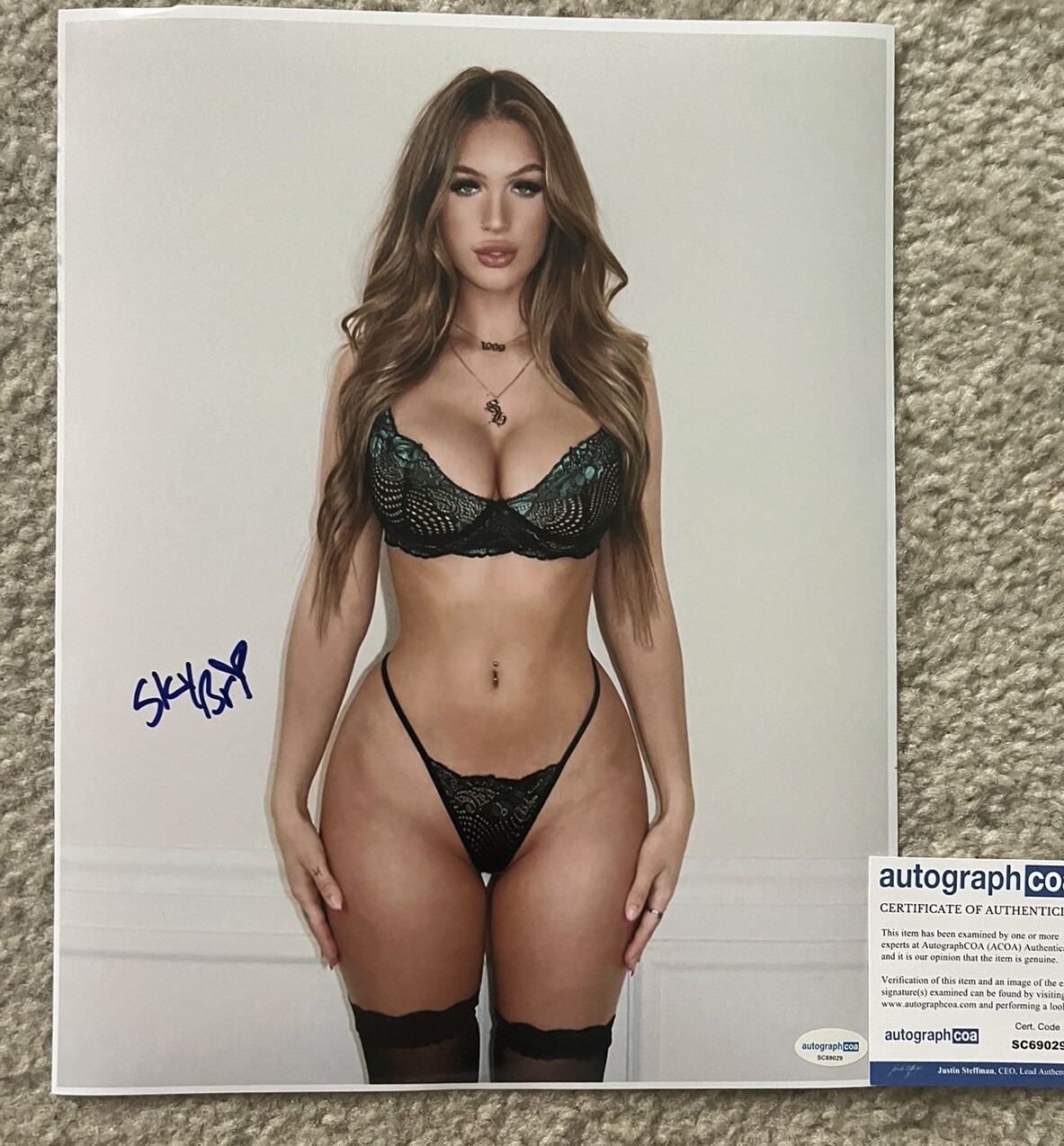 Sky Bri Signed 11x14 Photo Entertainer Creator Autograph Adult Model ACOA Sky Bri Signed 11x14 Photo Entertainer Creator Autograph Adult Model ACOA