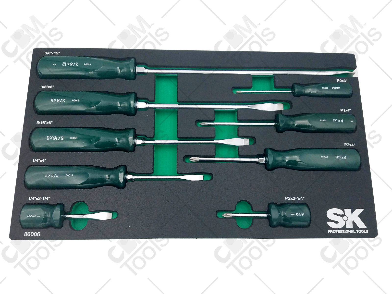 SK Hand Tools 86006 9pc Combination Screwdriver Set Phillips Slotted Heavy Duty