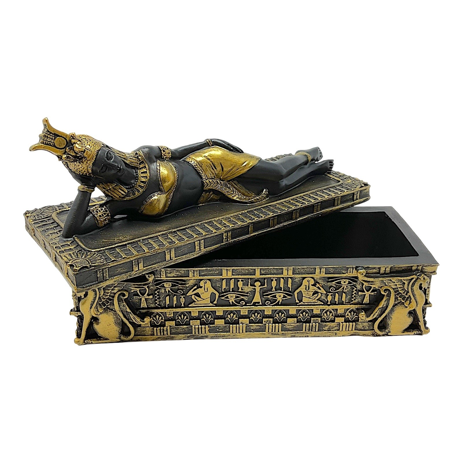 Queen Cleopatra Trinket Box Jewelry Storage Box with Egyptian Theme Queen Cleopatra Trinket Box Jewelry Storage Box with Egyptian Theme