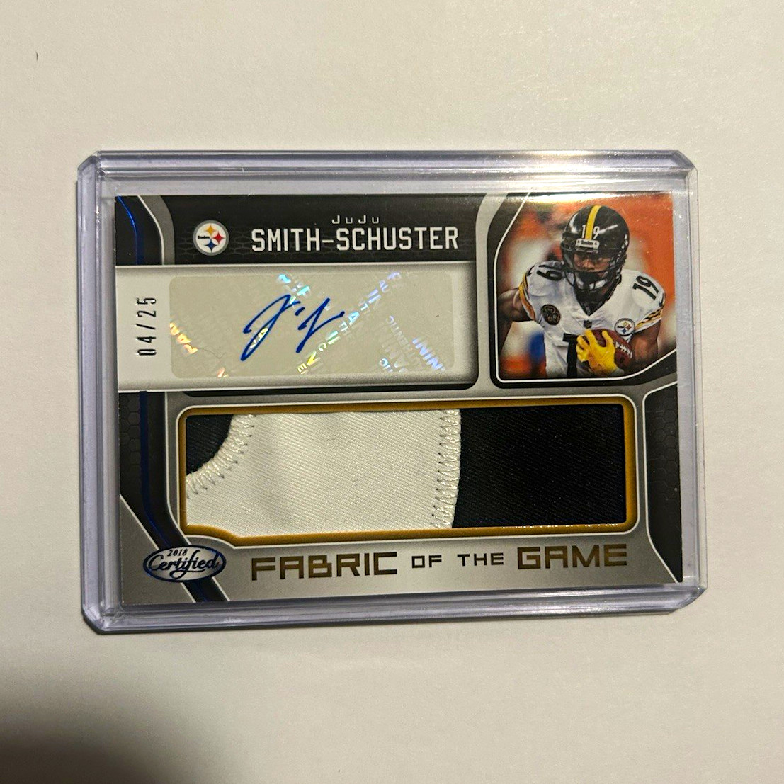 Panini 2018 Certified JuJu Smith-Schuster Steelers Auto Mem Fabric /25 FGS-JU