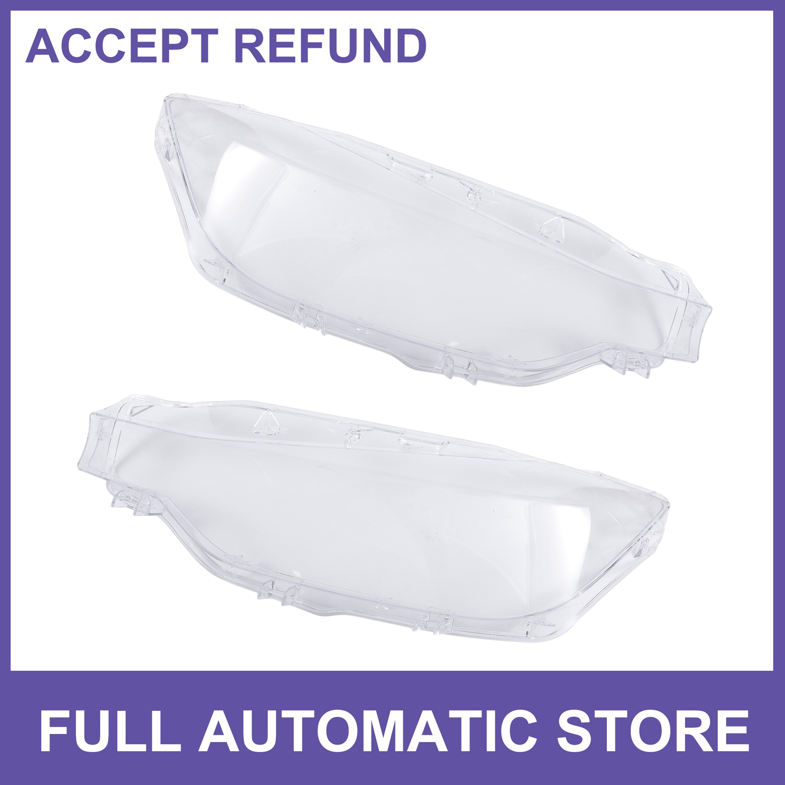 Headlight Clear Lens Cover TWO Custom for BMW 3 Series F30 2016-2018 63117419630