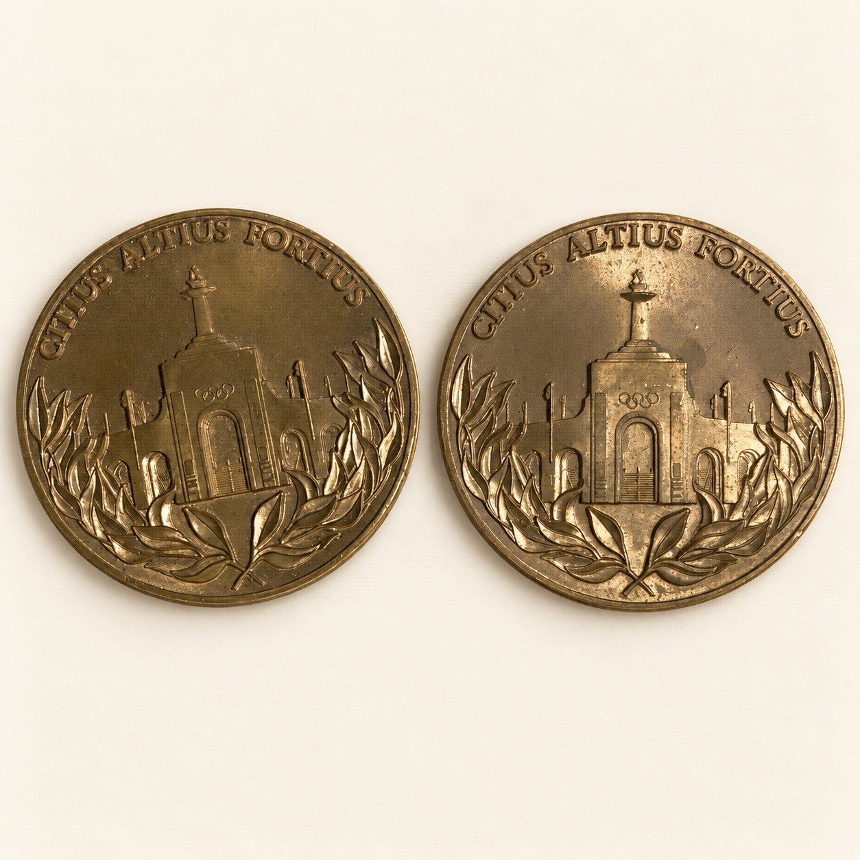 Lot of 2 1984 Los Angeles Olympics XXIII Olympiad Commemorative Medallions