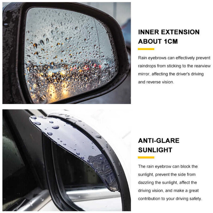 Black Rear View Side Mirror Rain Board Eyebrow Guard Sun Visor Car Accessories S Black Rear View Side Mirror Rain Board Eyebrow Guard Sun Visor Car Accessories S