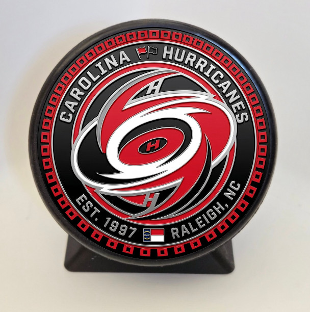 New 2026 Carolina Hurricanes Hockey Puck With Stand