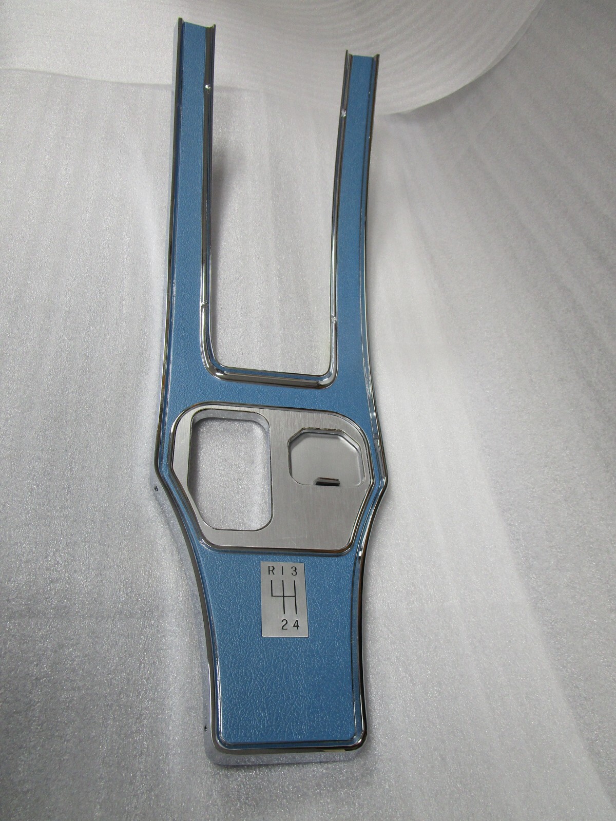 65/67 corvette die cast chrome plated shift console plate NEW BRIGHT BLUE SALE 65/67 corvette die cast chrome plated shift console plate NEW BRIGHT BLUE SALE