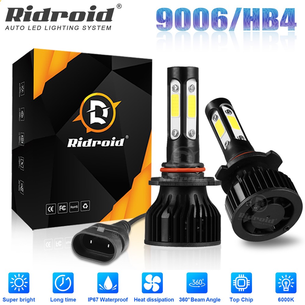 RIDROID 9006 LED Headlight Bulb Conversion Kit Low Beam White Super Bright 6500K