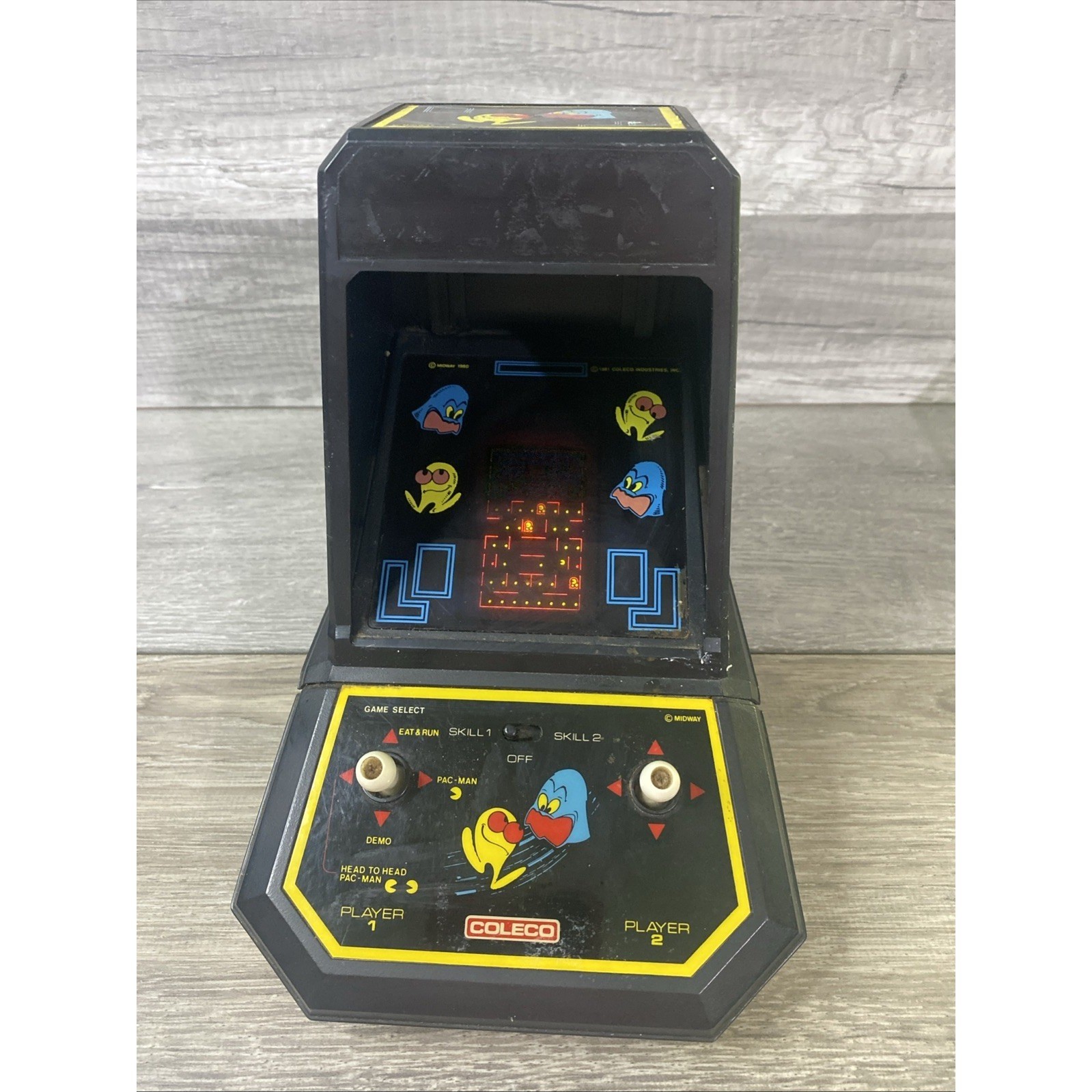 Vintage 1981 Coleco Pac-Man Tabletop Arcade Game Midway Model 2390 Retro VFD