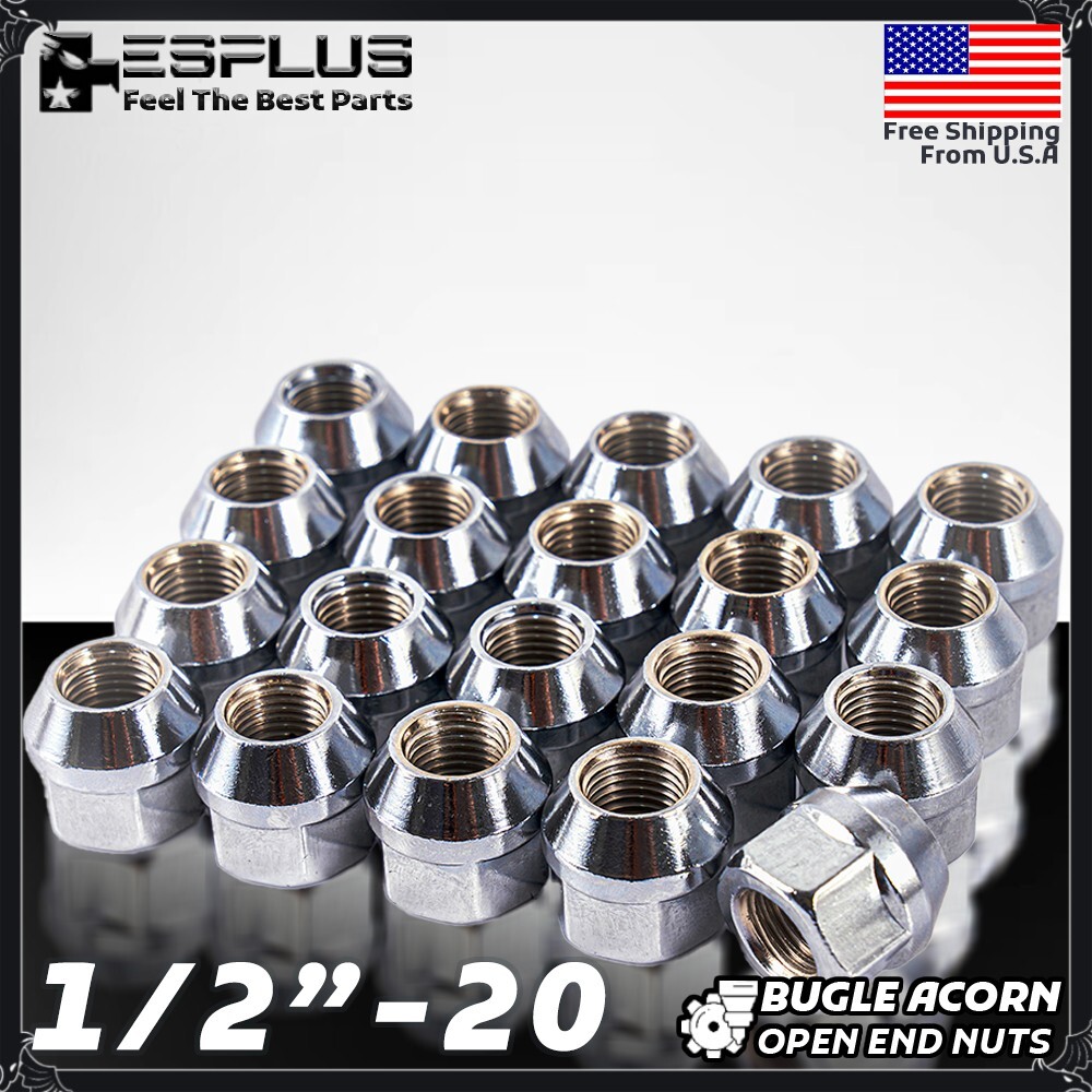 20 Pc GMC 1985-1994 Safari Universal Open End Lug Nut 1/2-20 Chrome 3/4\