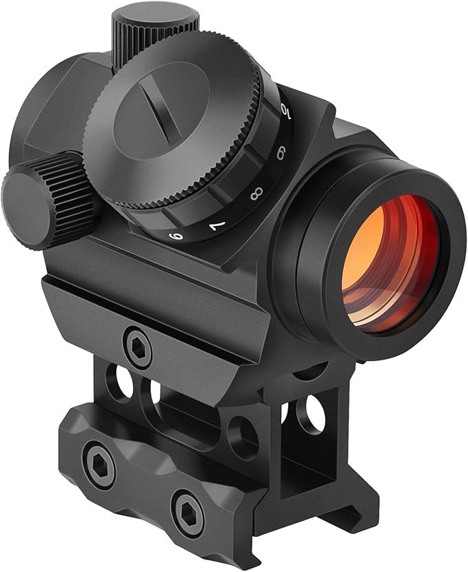 2MOA Riflescope Red Dot Sight 1x25mm Reflex Sight with 1 inch Riser Mount