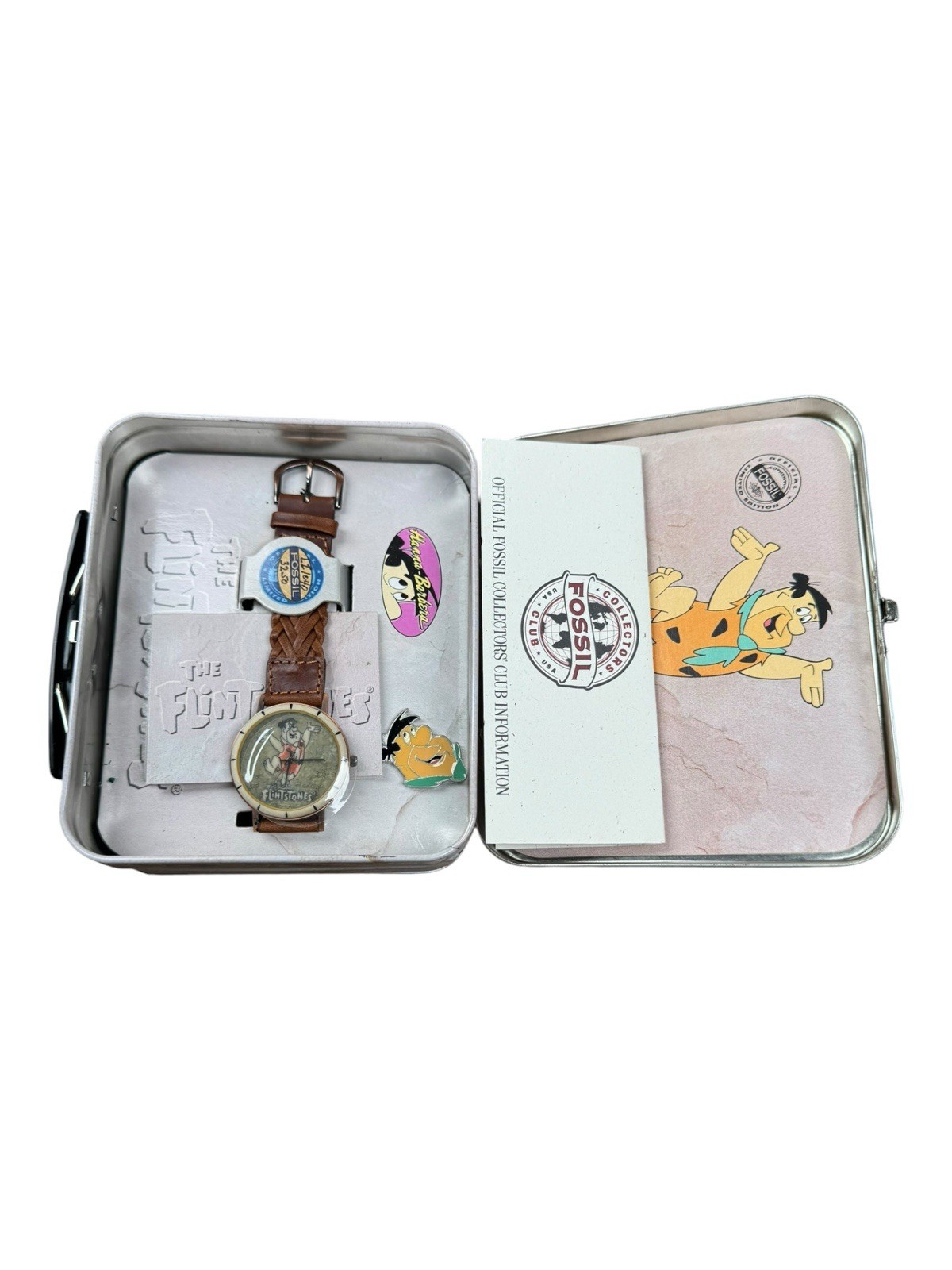 VTG The Flintstones Fossil Watch Limited Edition Fred In Lunch Box 11,076/15,000