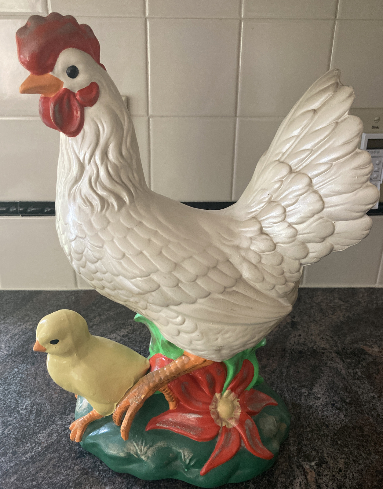 Vintage Ceramic Rooster Chicken Farmhouse Chick Painted Cottage Shabby 1970s Vintage Ceramic Rooster Chicken Farmhouse Chick Painted Cottage Shabby 1970s