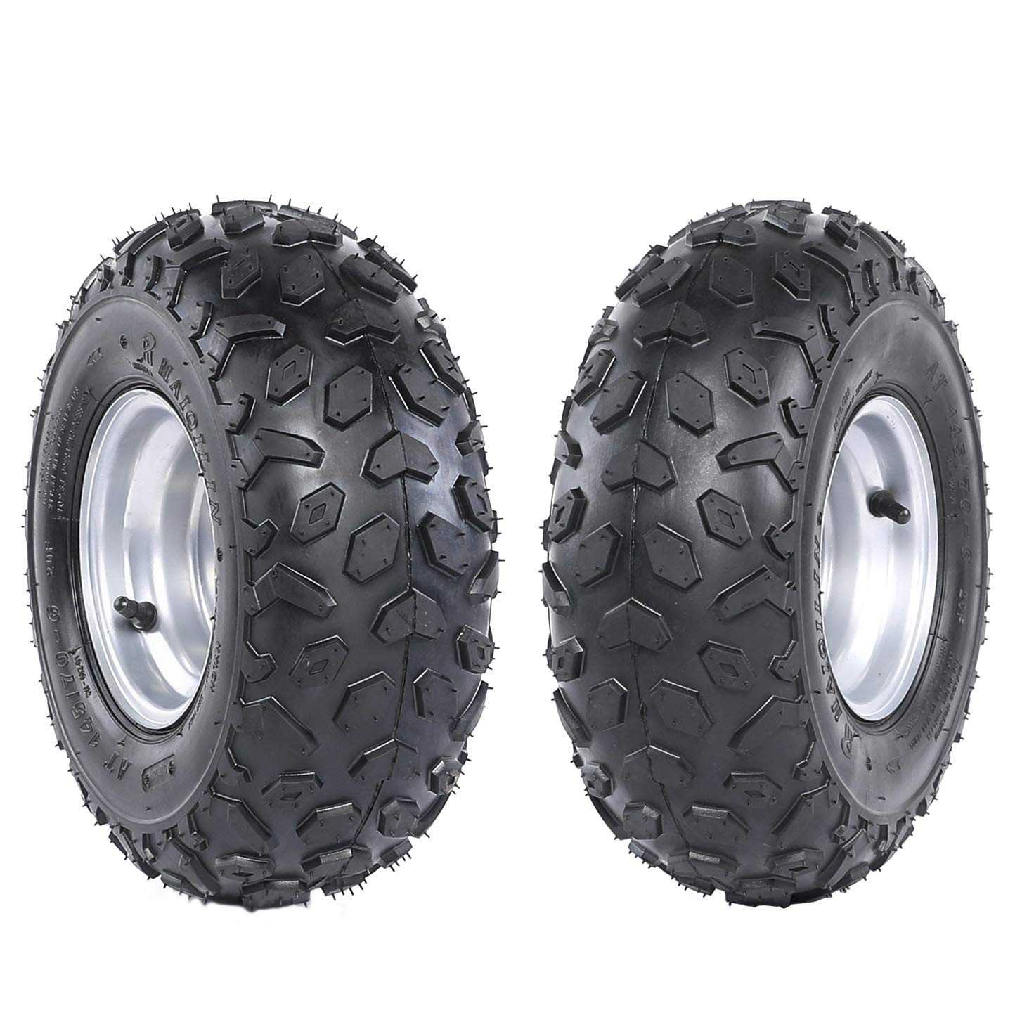 2PCS 145/70-6 Tubeless Wheel Tire 6'' Rim ATV Go Kart UTV Quad Bike 4 Wheelers