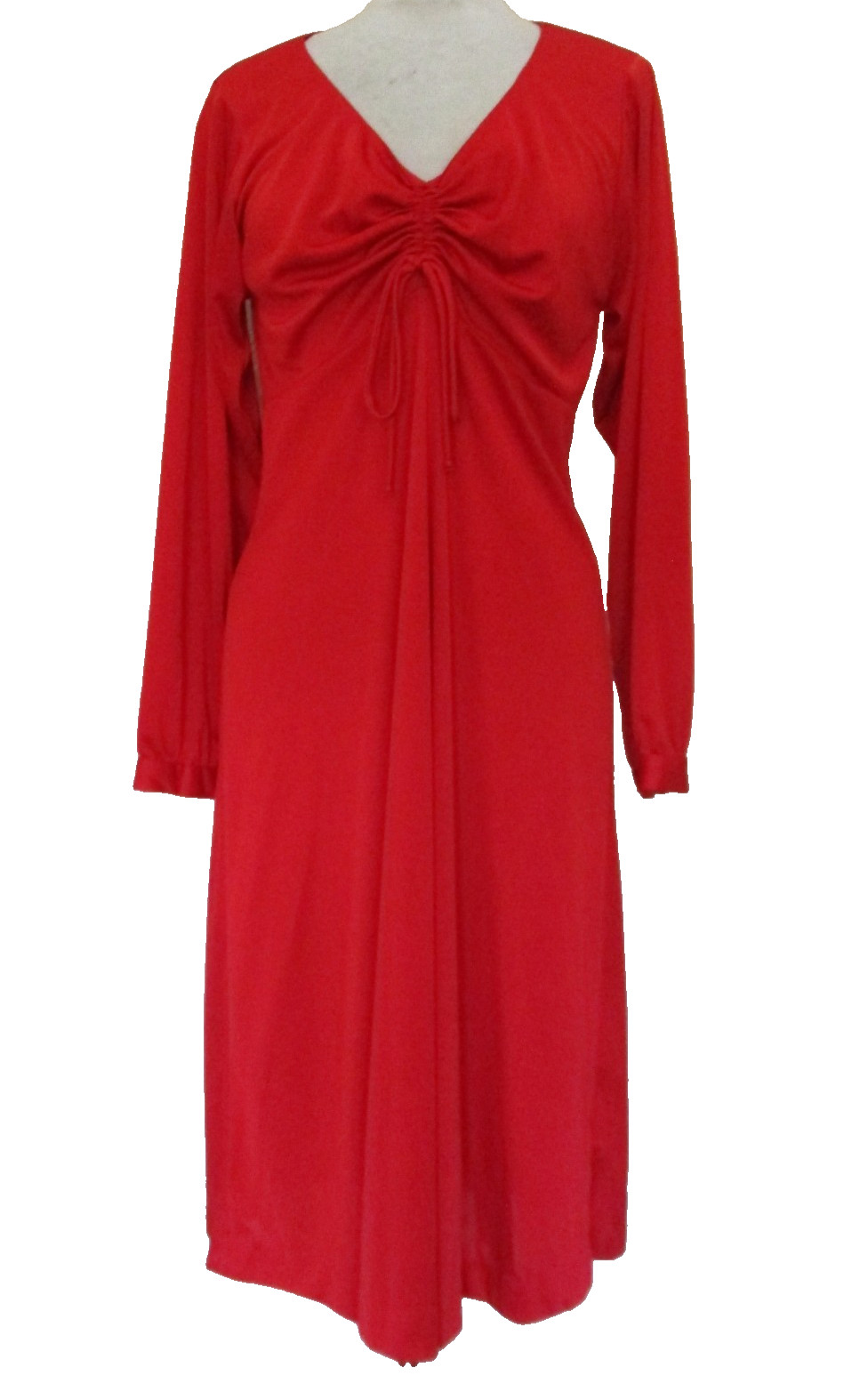 Vintage Coco California Midi Dress M Women Red Slinky Nylon Retro