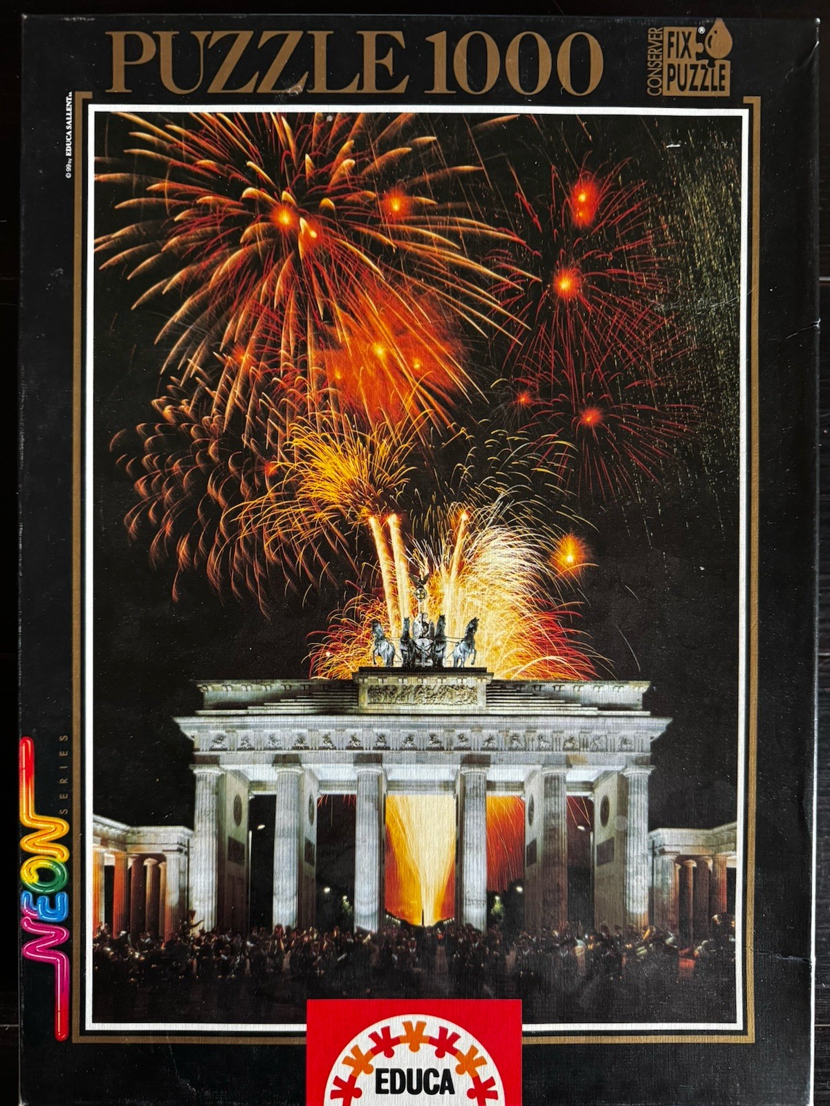 EDUCA Neon Series Puzzle 1000 Piece 10688 BRANDENBURG GATE BERLIN GERMANY