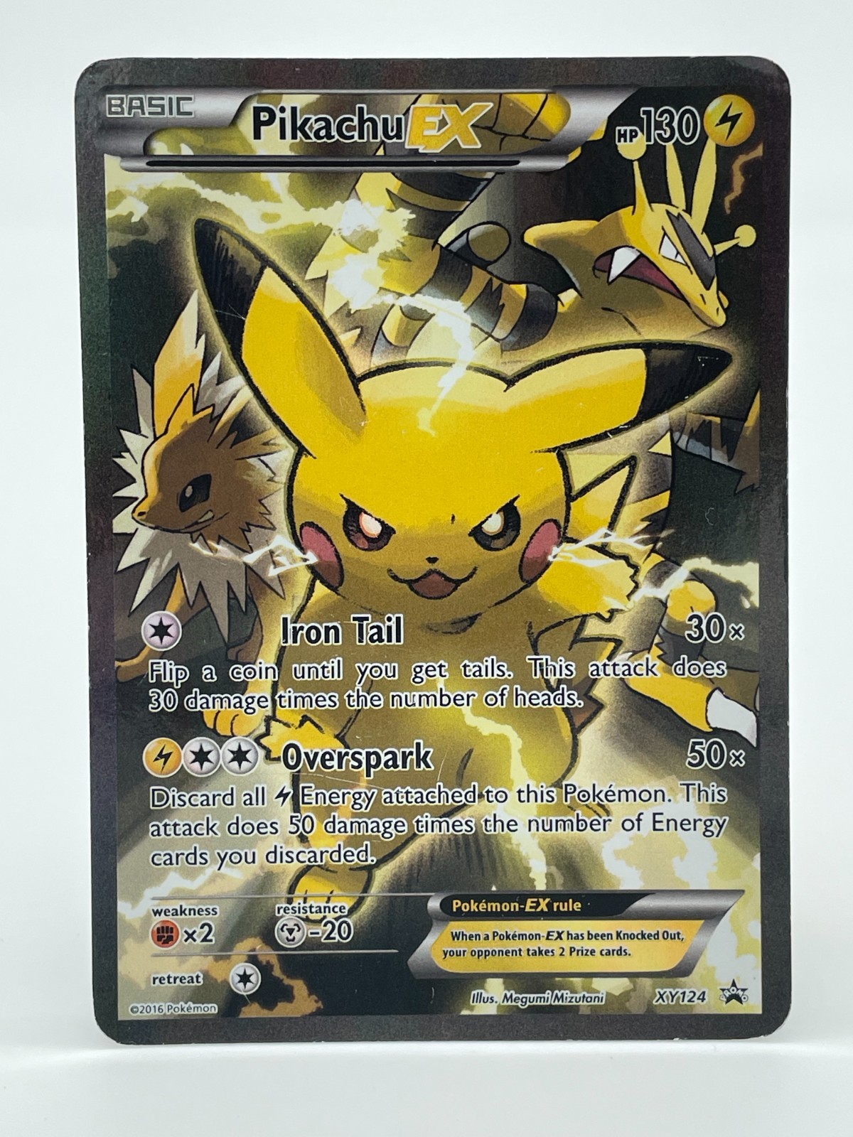 Pikachu EX XY124 XY Holo- 2016 Pikachu- Lightly played at edges- RARE CARD