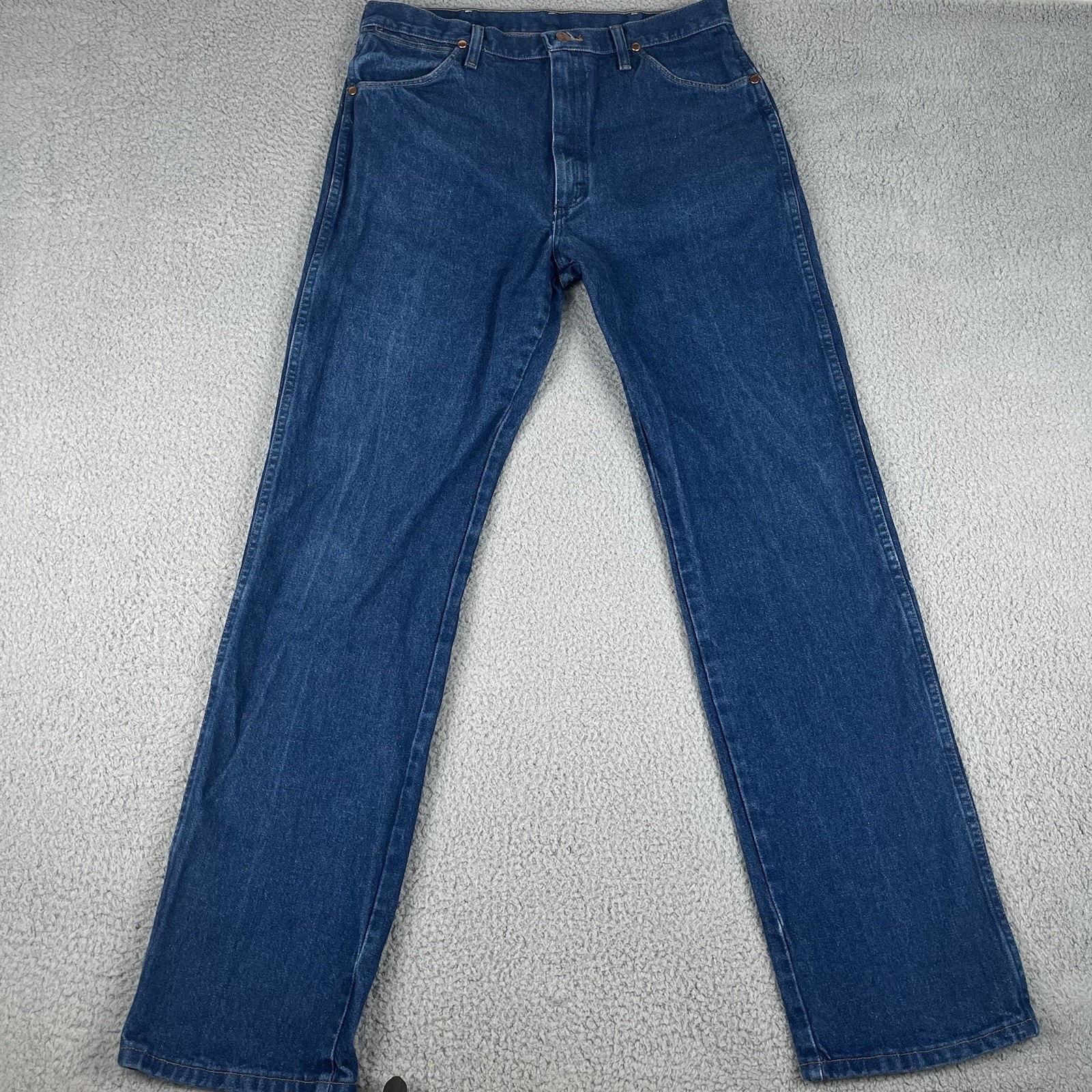 VINTAGE Wrangler Jeans Mens 34x34* Blue Cowboy Cut Western Rodeo Boot USA 13MWZ