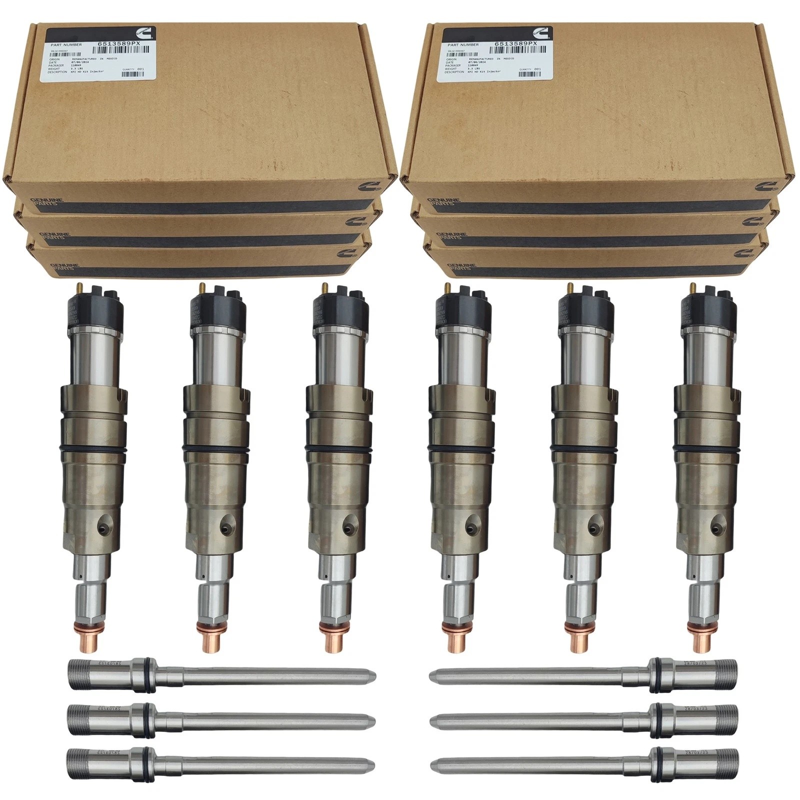 6X CUMMINS ISX15 FUEL INJECTOR 2897320 5579419 SUPERCED Tube 5579419PX 2897320PX