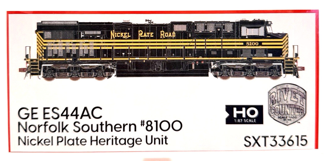 HO ScaleTrains Rivet Counter SXT33615 NS Nickel Plate Heritage ES44AC #8100 NEW