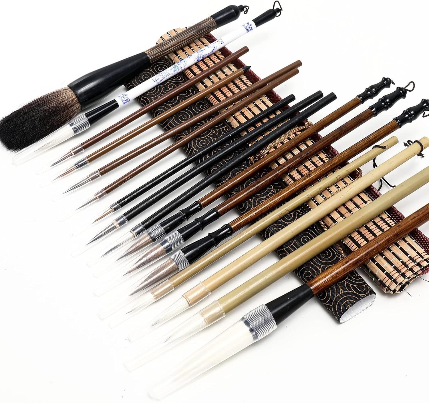 18Pcs Chinese Calligraphy Brushes Set with Writing Paper Roll-Up Brush Holder Sh 18Pcs Chinese Calligraphy Brushes Set with Writing Paper Roll-Up Brush Holder Sh