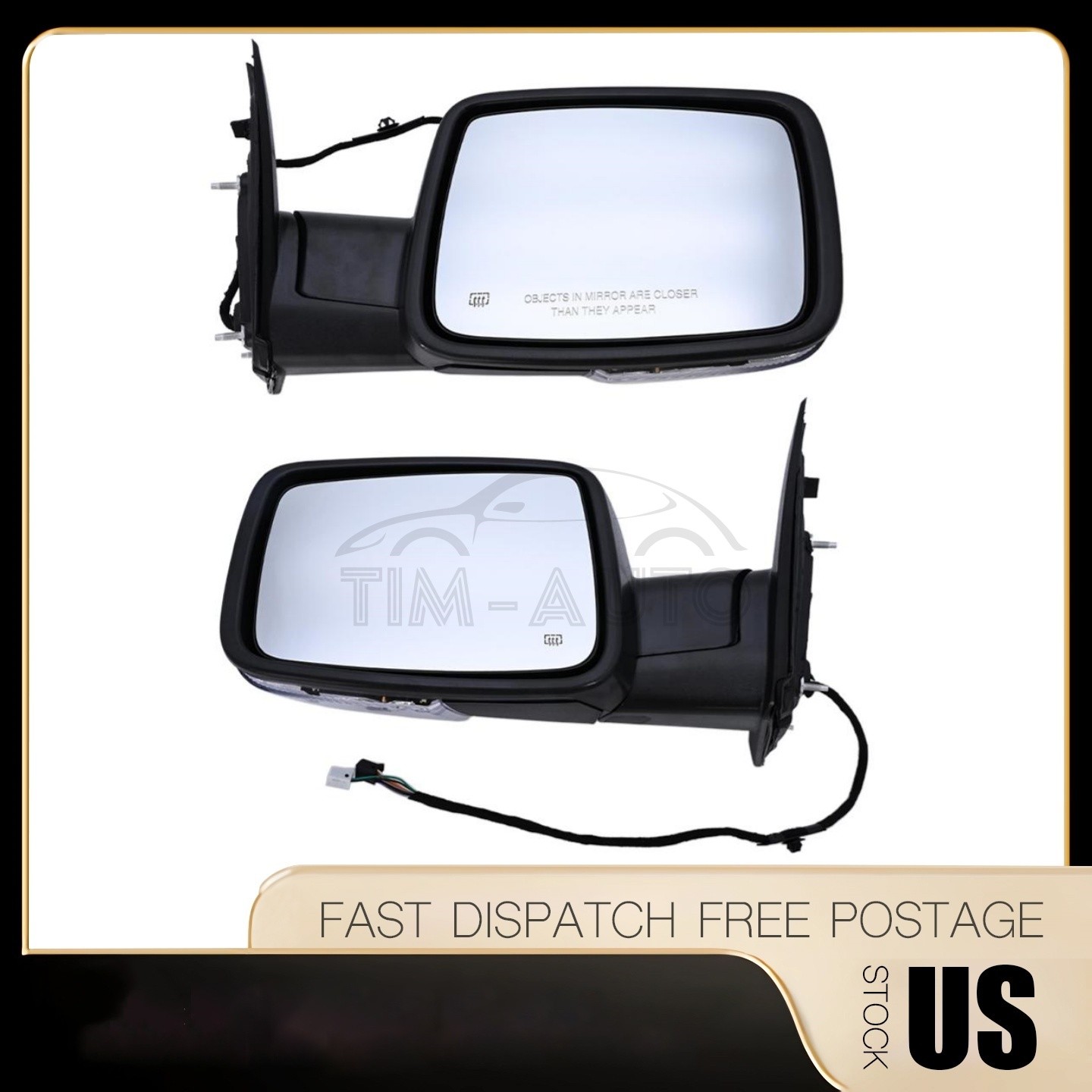 Mirrors For 2013-2018 Dodge Ram 1500 2500 Power Heated Turn Signal Puddle Light