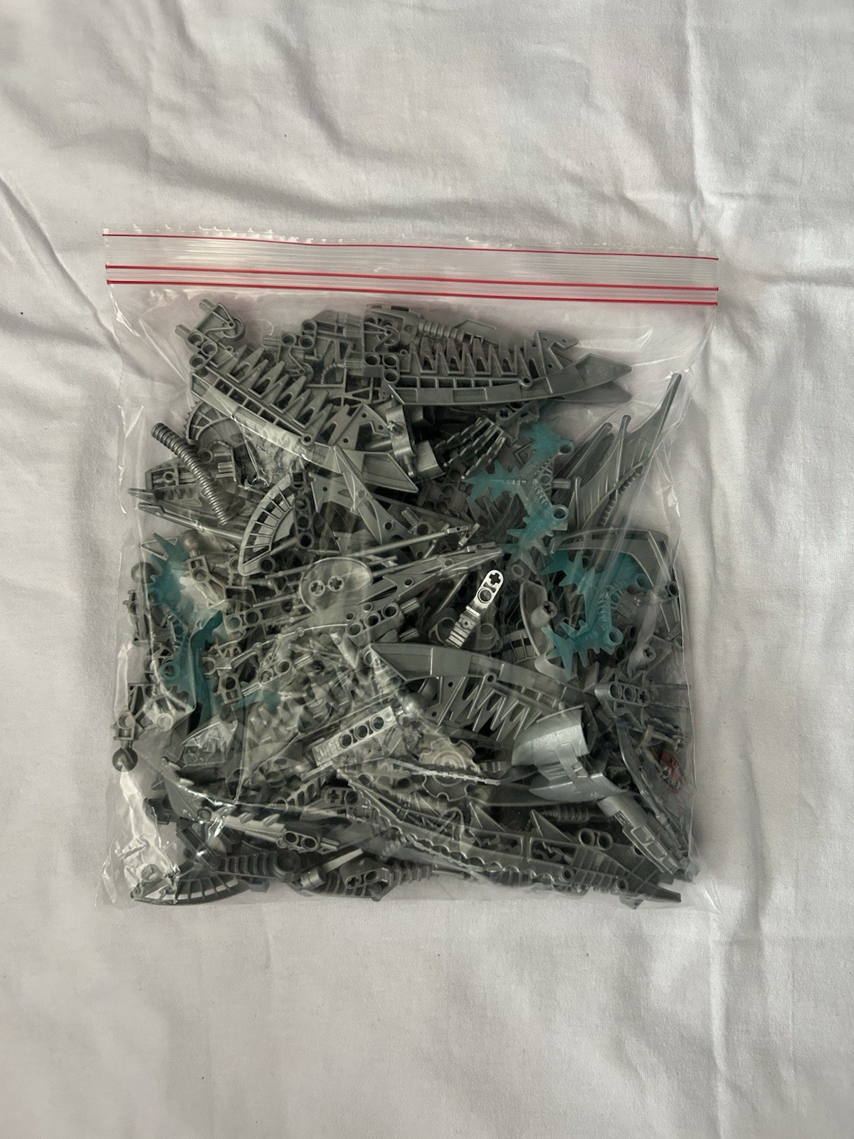 Lego Bionicle / Technic Lot,  Weapons and Armor all Silver, Over 1Lb