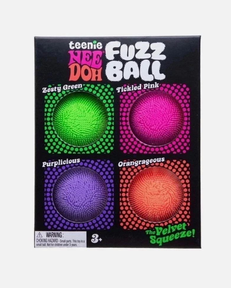 Schylling Teenie NeeDoh Fuzz Ball 4 Pack Neon Sensory Schylling Teenie NeeDoh Fuzz Ball 4 Pack Neon Sensory