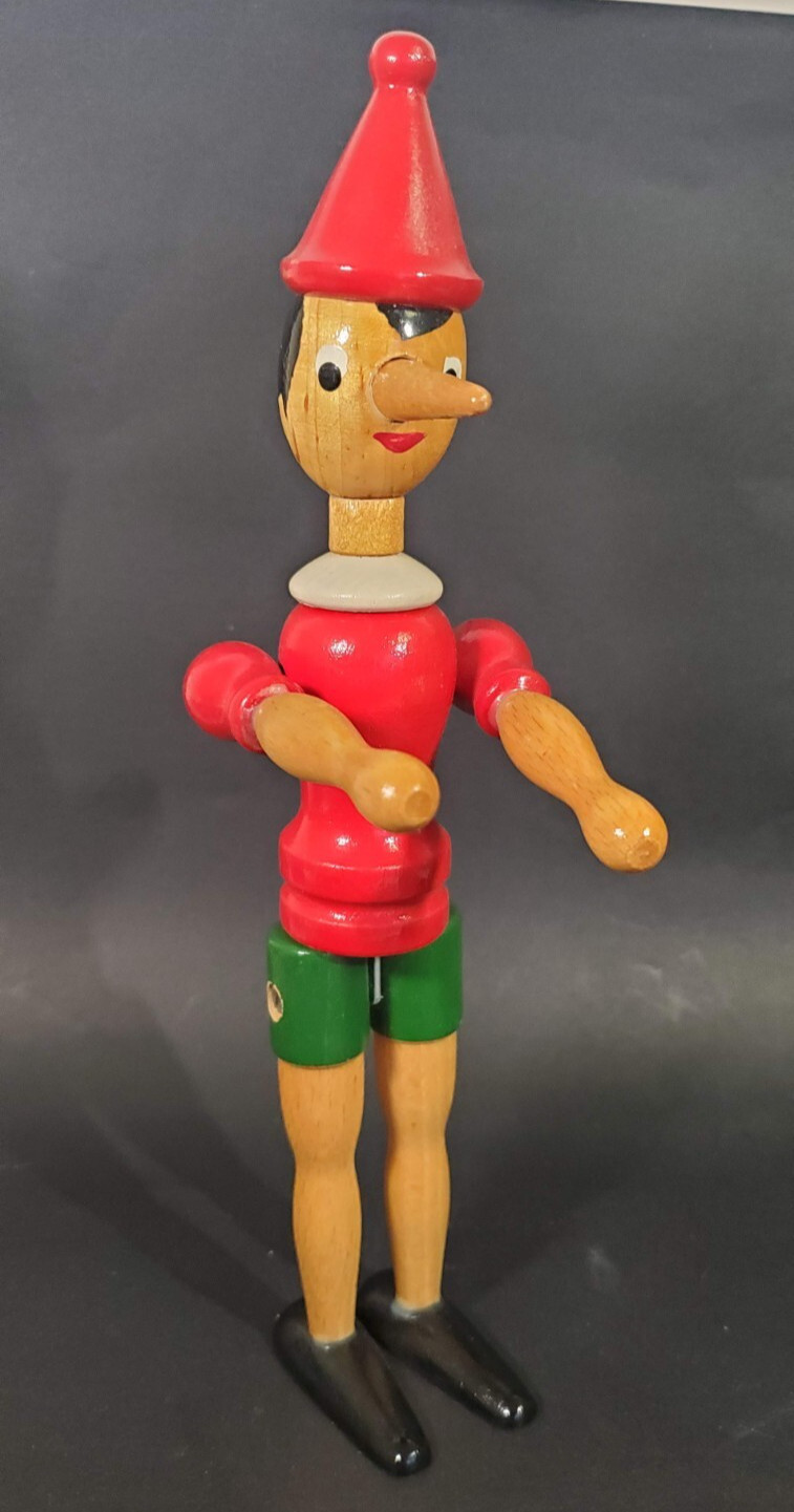 Vintage Wooden Pinocchio Doll Hand Made