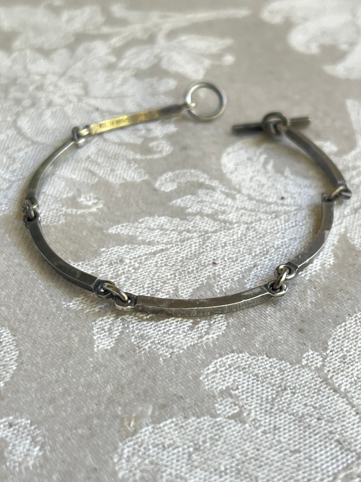 Vintage Niels Erik From Danish Modernist Sterling Silver Panel Link Bracelet 7