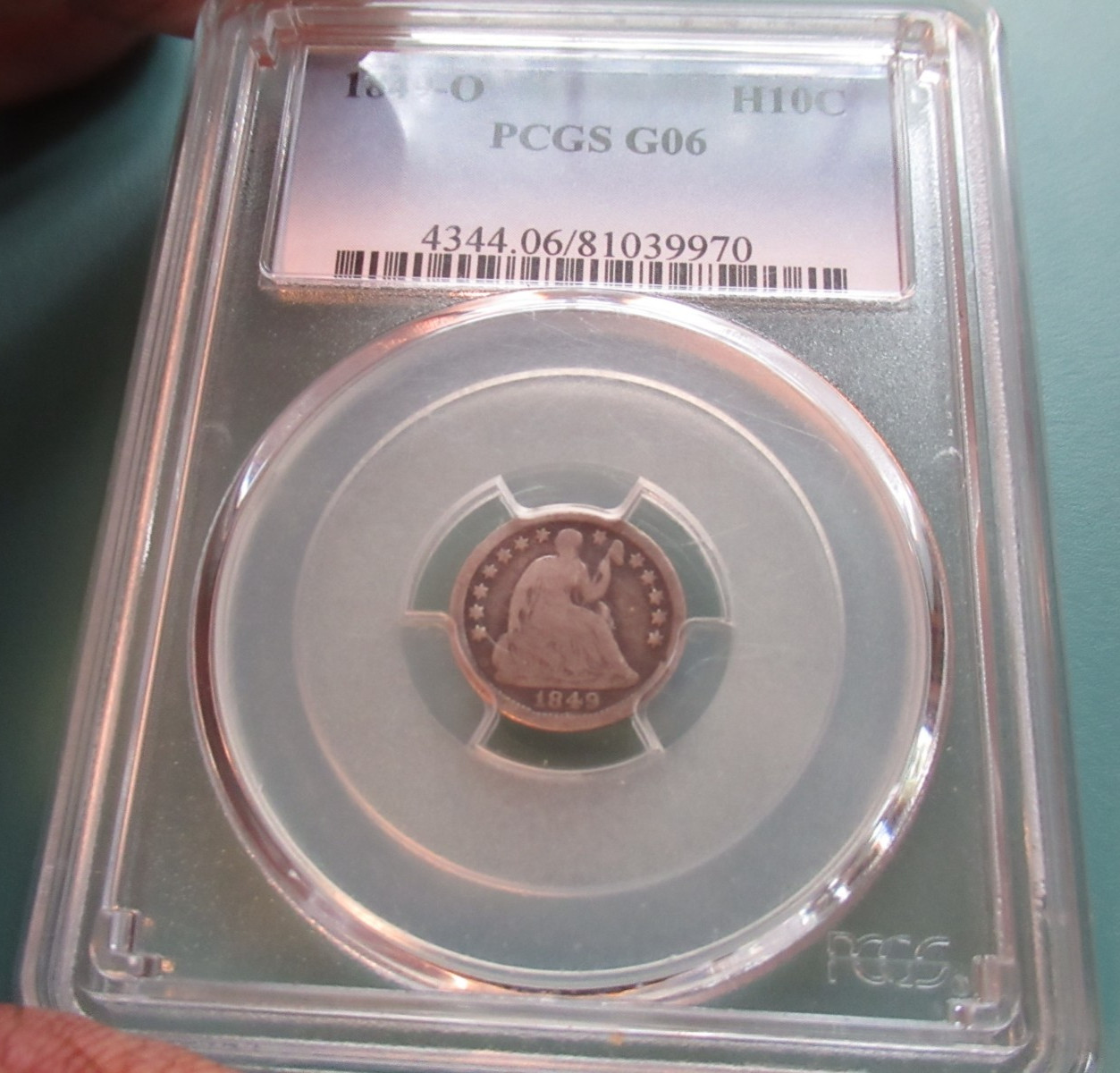 1849-O LIBERTY SEATED HALF DIME PCGS G06 RARE DATE