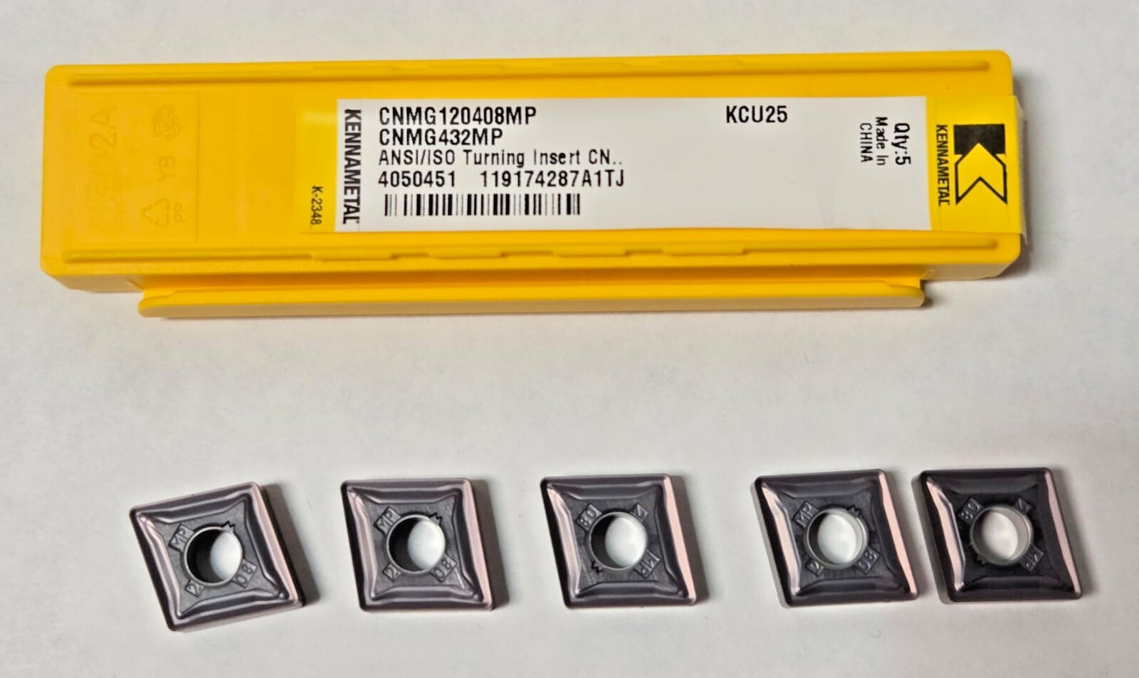 Genuine KENNAMETAL CNMG432MP KCU25 CNMG120408MP Carbide Inserts 5pcs NEW 4050451