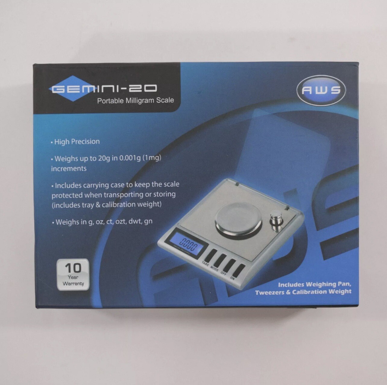AWS Gemini-20 Portable Milligram Scale - 20 x 0.001 Gram NEW SEALED