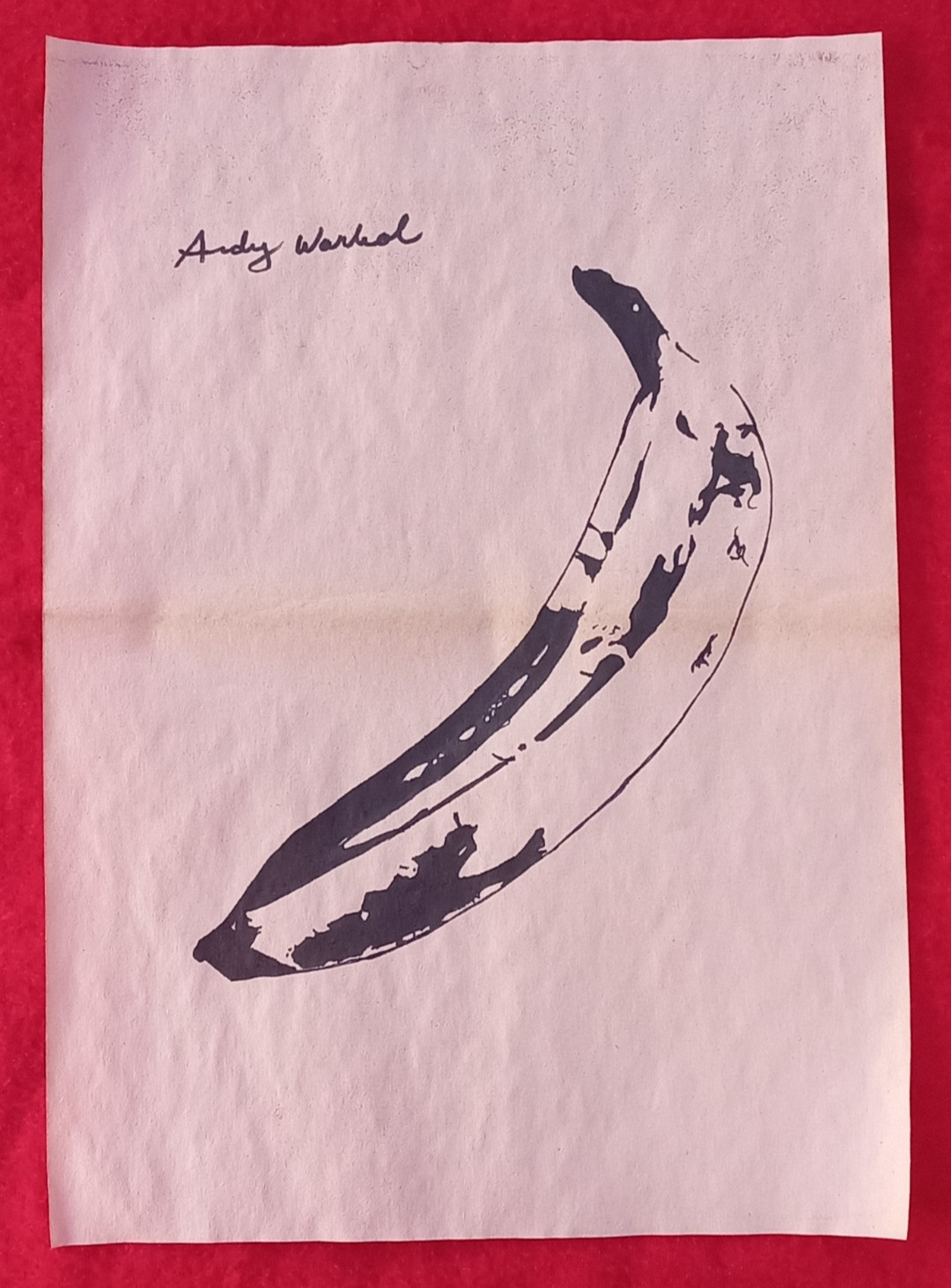 Andy Warhol painting drawing on old paper signed stamped vtg