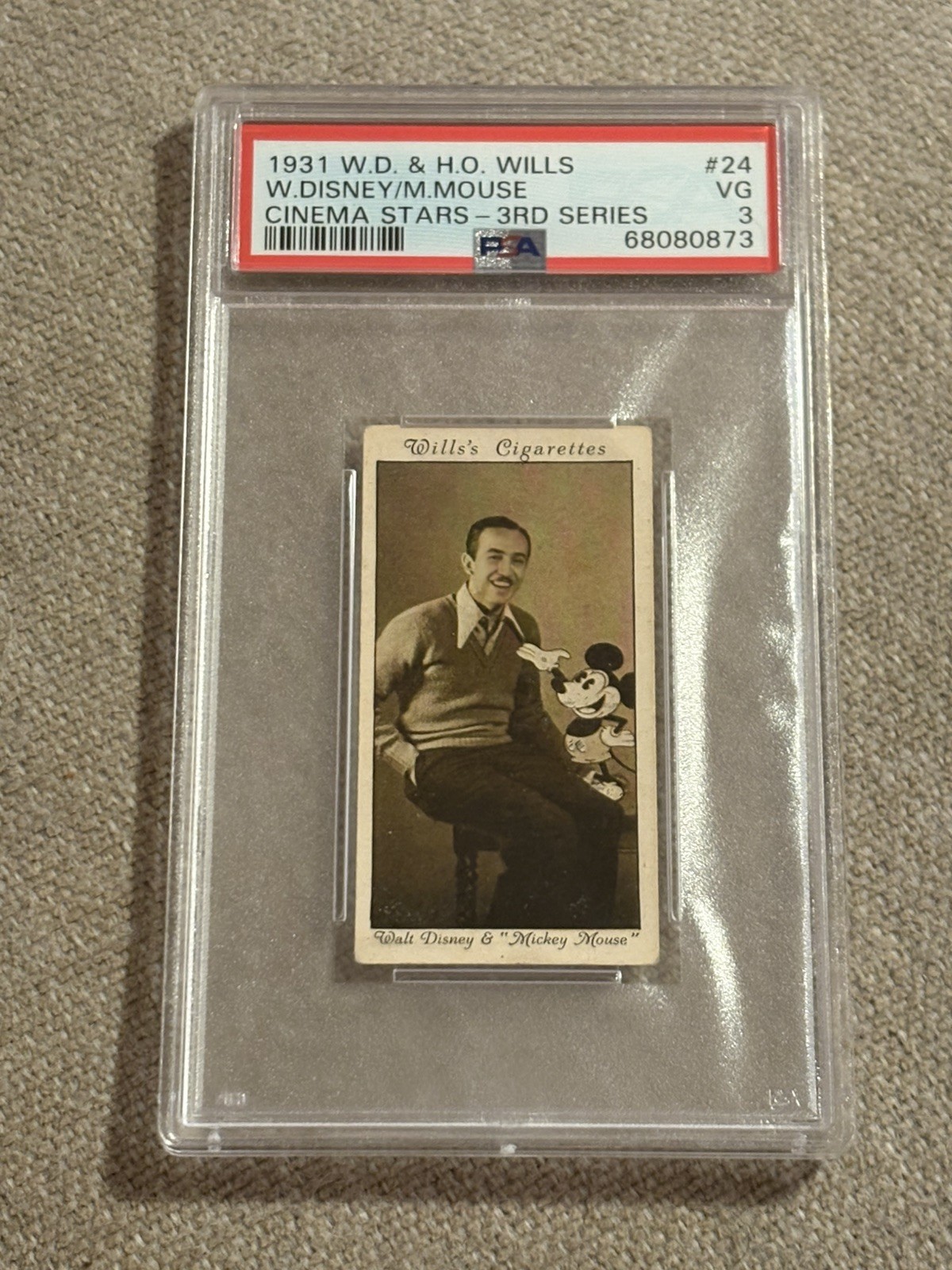 1931 Walt Disney Wills Mickey Mouse Cinema Stars 3rd Series #24 PSA 3 1931 Walt Disney Wills Mickey Mouse Cinema Stars 3rd Series #24 PSA 3