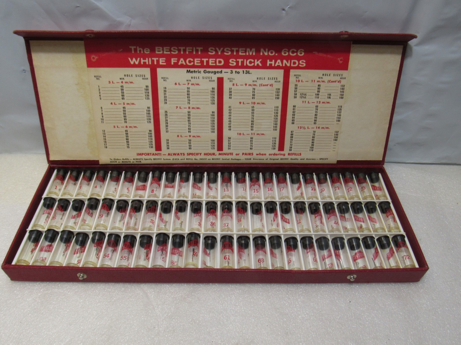 Watchmakers Vintage Bestfit System No. 6C6 White Facedted Stick Hands A42JJ Watchmakers Vintage Bestfit System No. 6C6 White Facedted Stick Hands A42JJ