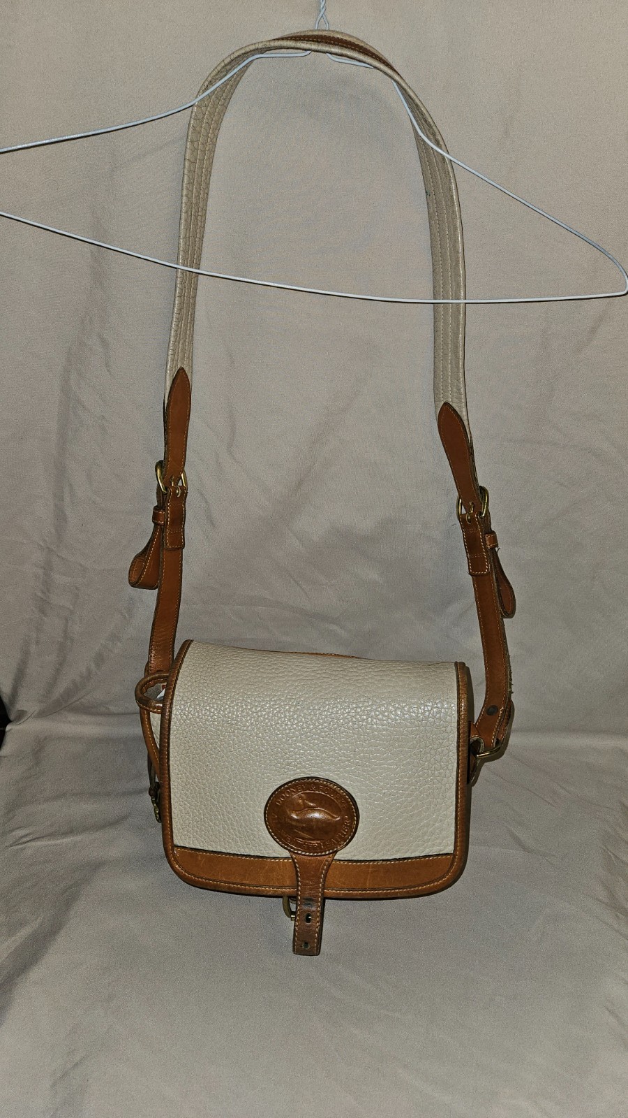 Dooney and Bourke Leather Shoulder Bag with matching wallet, Beige/Tan