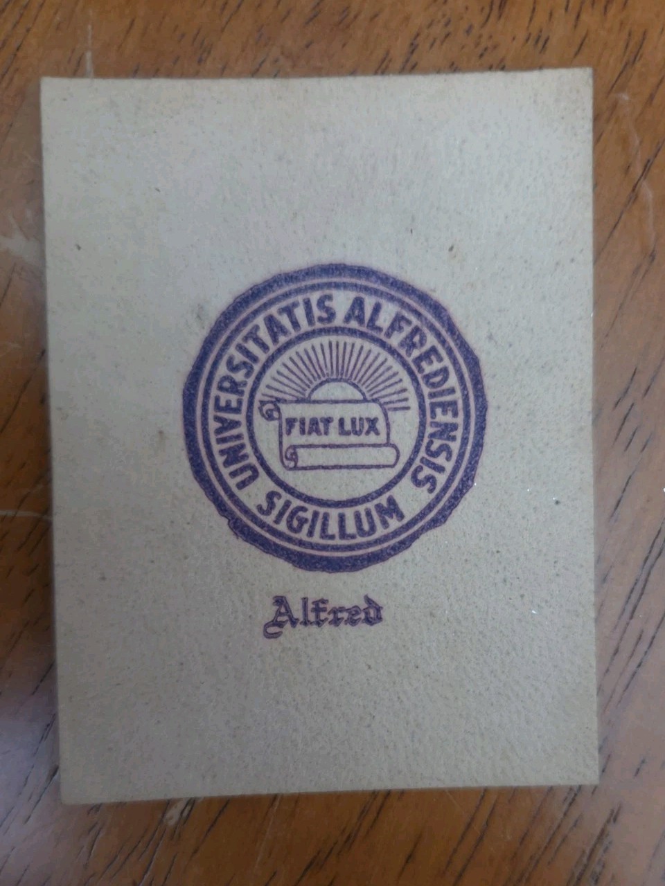 c1910s L20 tobacco / cigarette leather ALFRED UNIVERSITY #3  Nice...