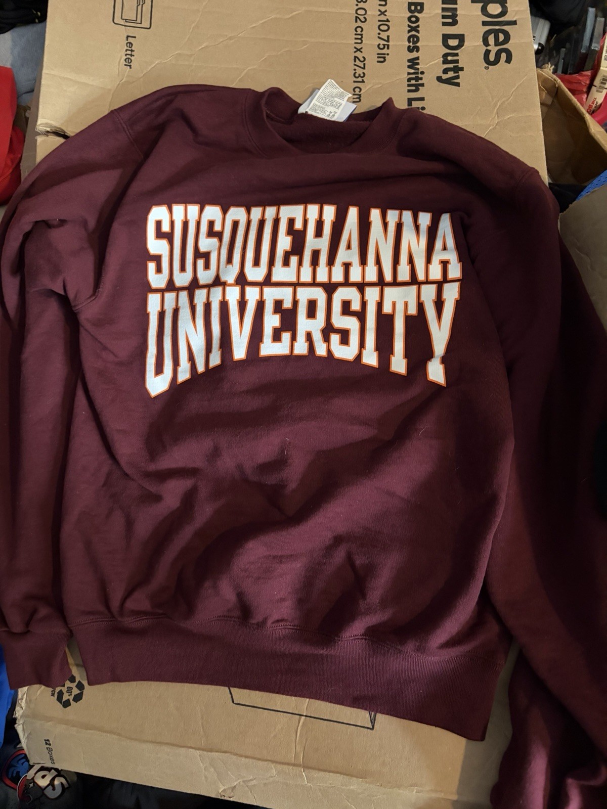SUSQUEHANNA UNIVERSITY CHAMPION-BRANDED CREW-NECK SWEATSHIRT - WOMEN’S SMALL