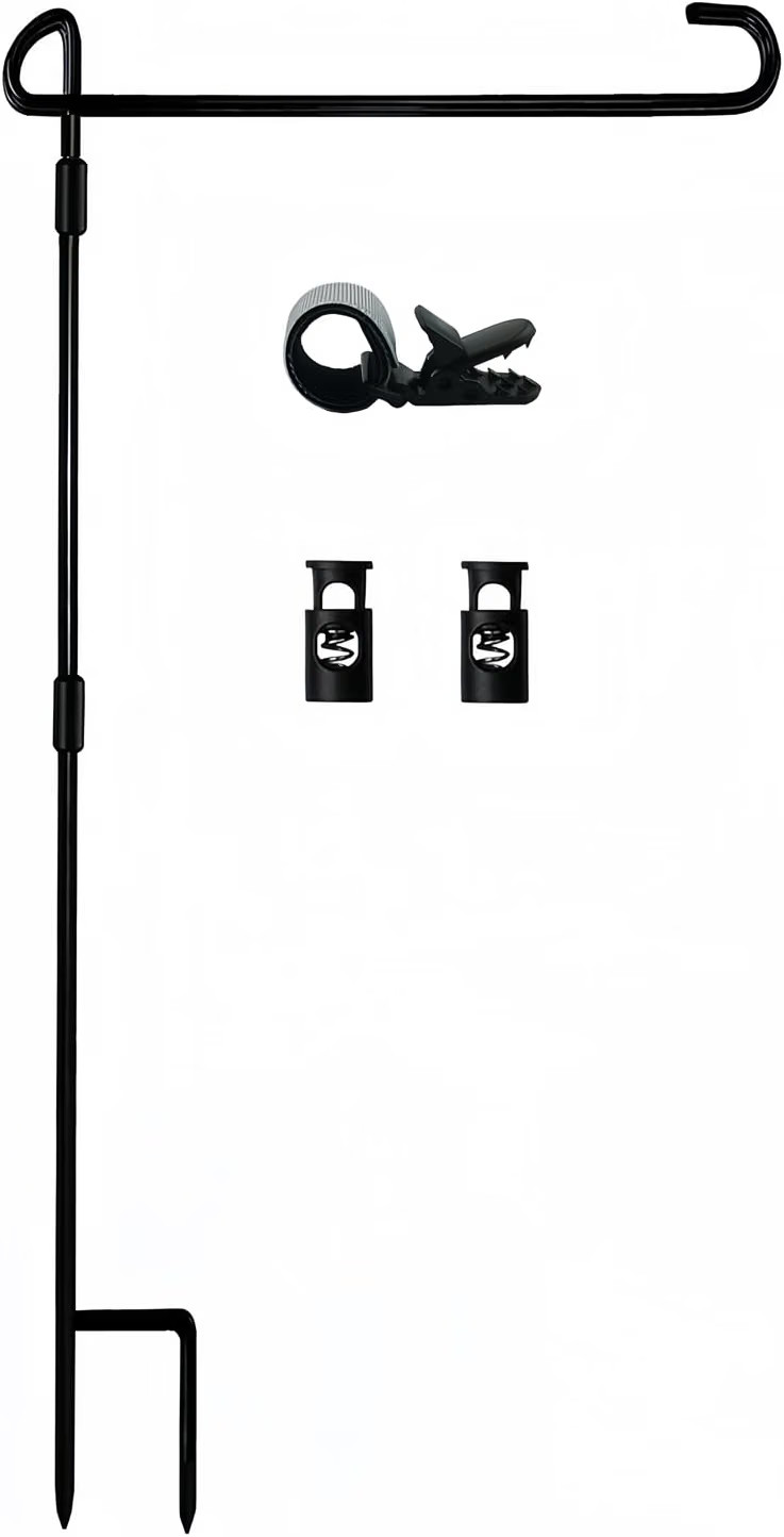 Premium Garden Flag Stand, Heavy-Duty Metal Pole Holder, Weatherproof Premium Garden Flag Stand, Heavy-Duty Metal Pole Holder, Weatherproof