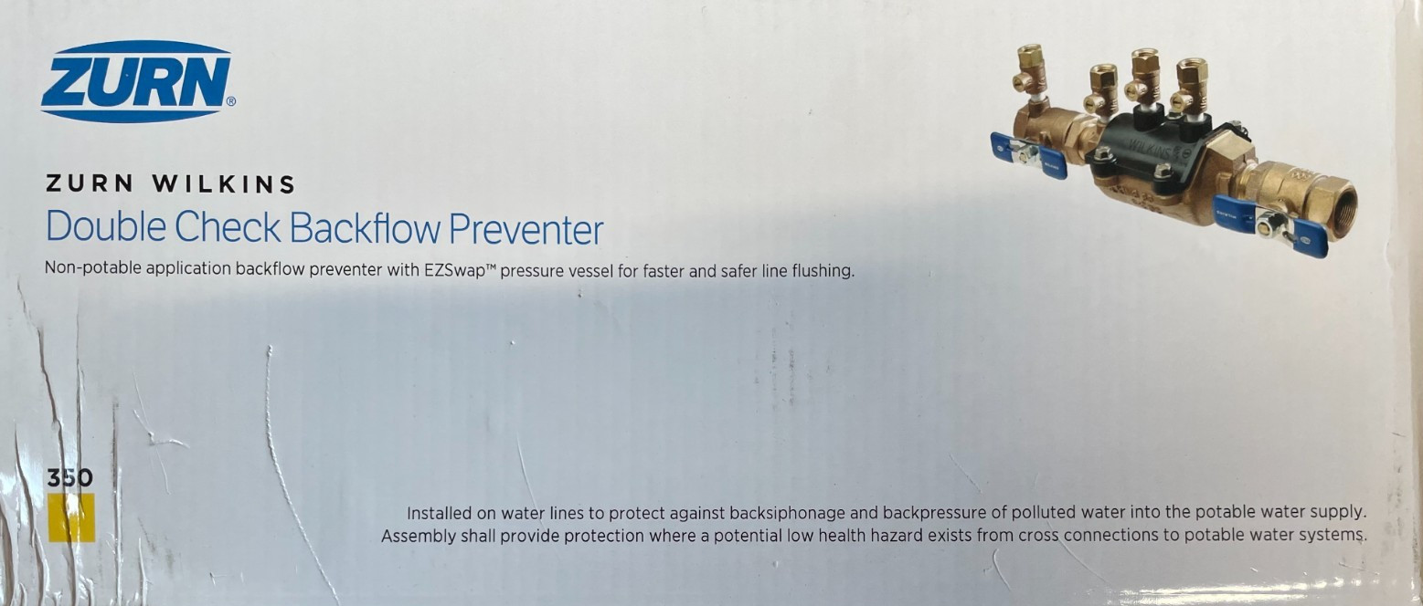 ZURN WILKINS 350 1” Double Check Backflow Preventer 