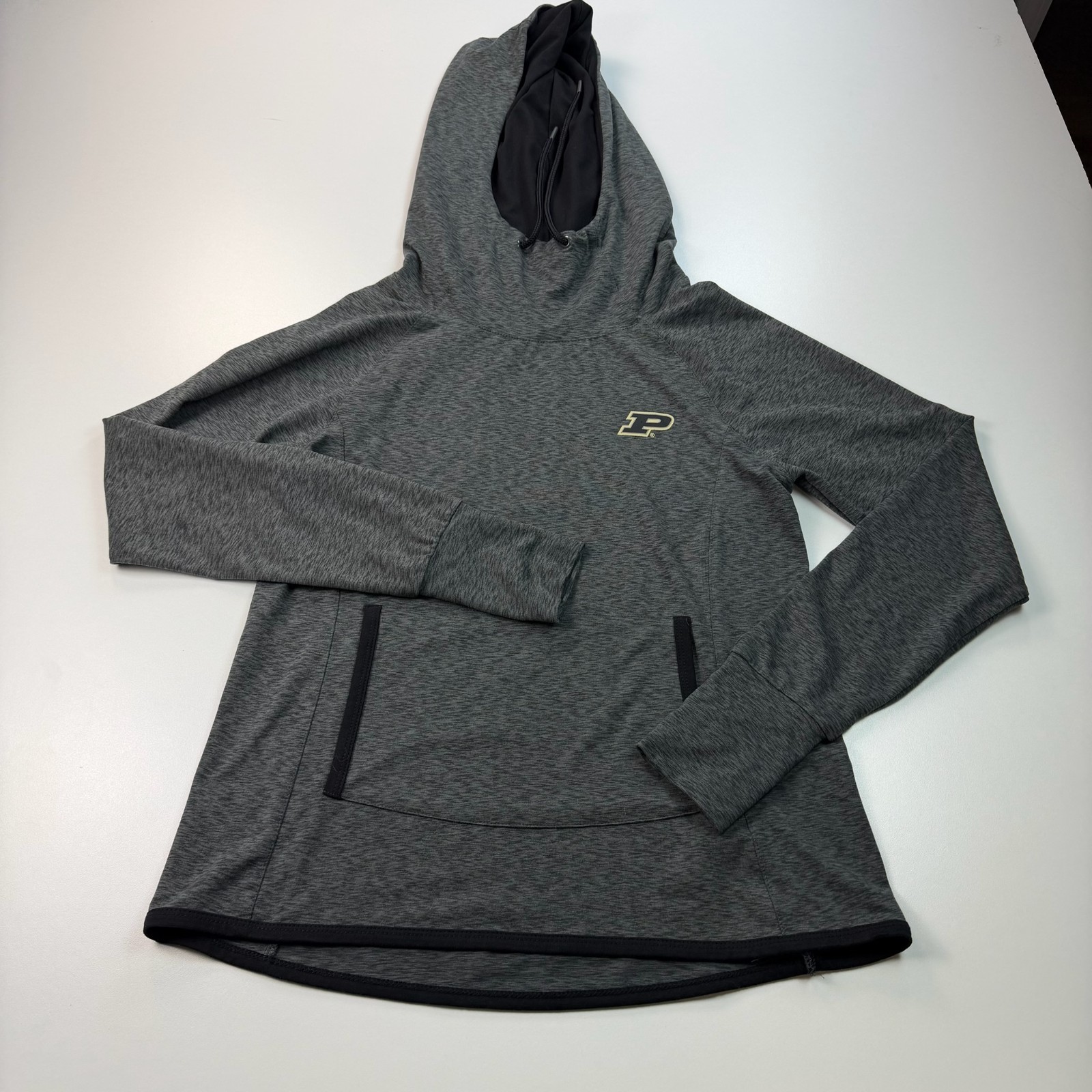 Fanatics Purdue Boilermakers Hooded Shirt Womens Medium Gray Hoodie High Neck