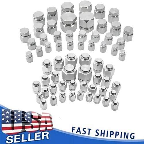 144PCS Hydraulic JIC 37 Degree and ORFS Flat Face Cap and Plug Assortment Kit, S
