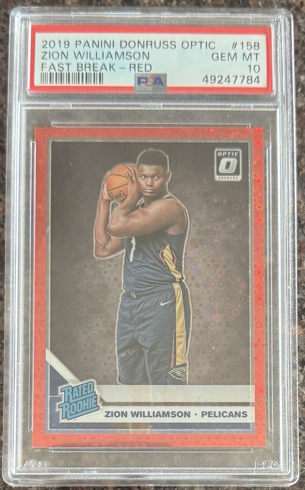 2019-20 Panini Donruss Optic Zion Williamson #158 Red Fast Break PSA 72 /85 2019-20 Panini Donruss Optic Zion Williamson #158 Red Fast Break PSA 72 /85