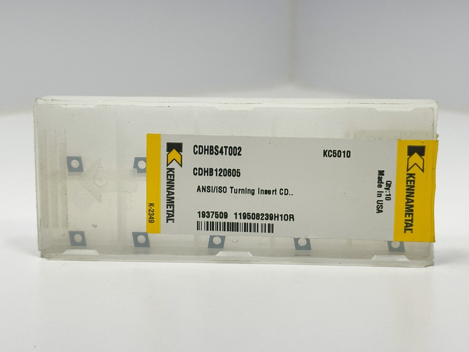 Kennametal CDHB120605 CDHBS4T002 New Carbide Inserts 1937509 Grade KC5010 10pcs