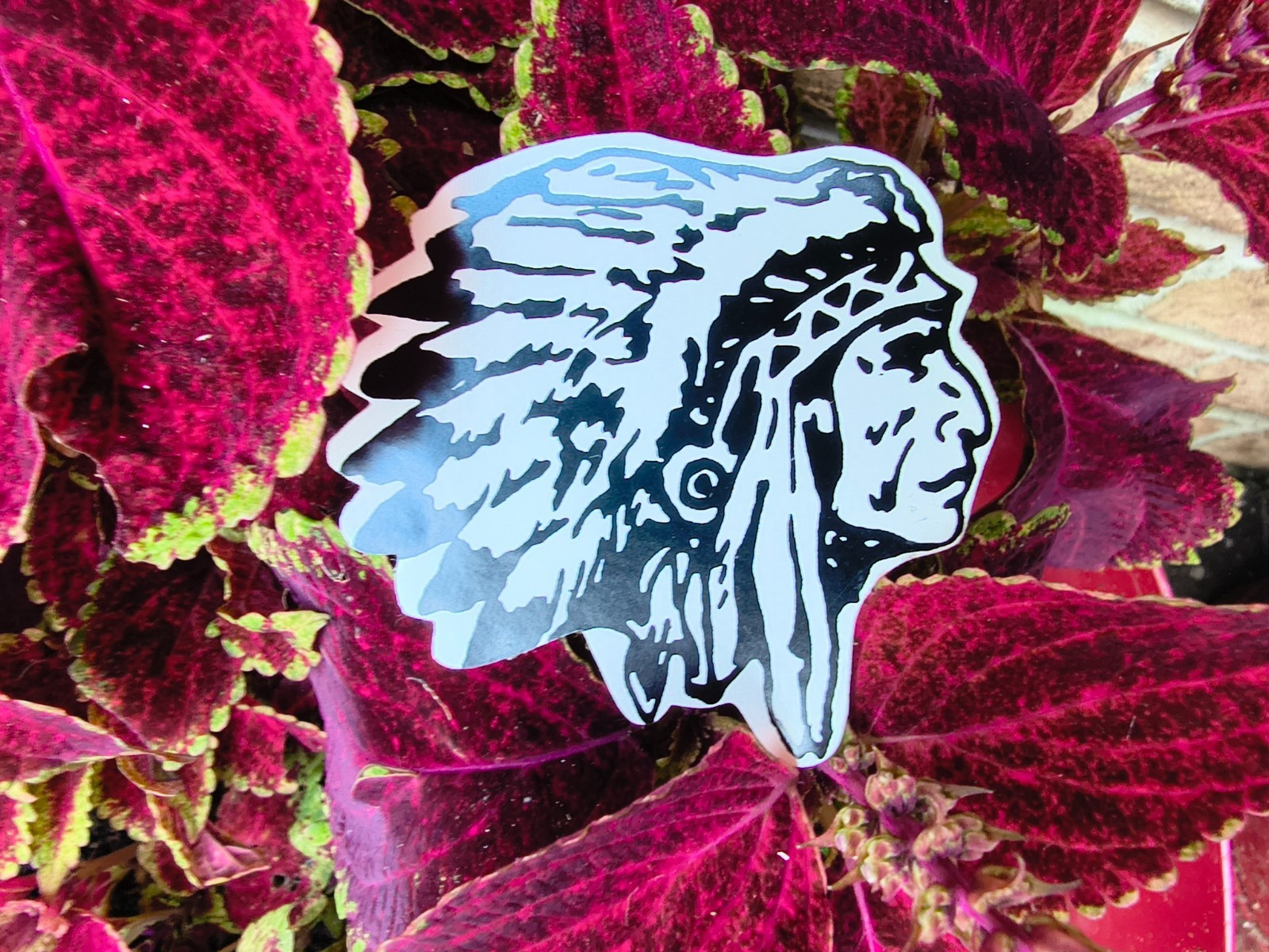 Traditional Indian Chief Head Decal Sticker Native American Inspired Chieftain