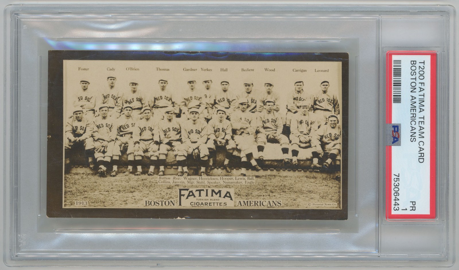 1913 T200 Fatima Team Cards 9 Boston Americans PSA 1 735959